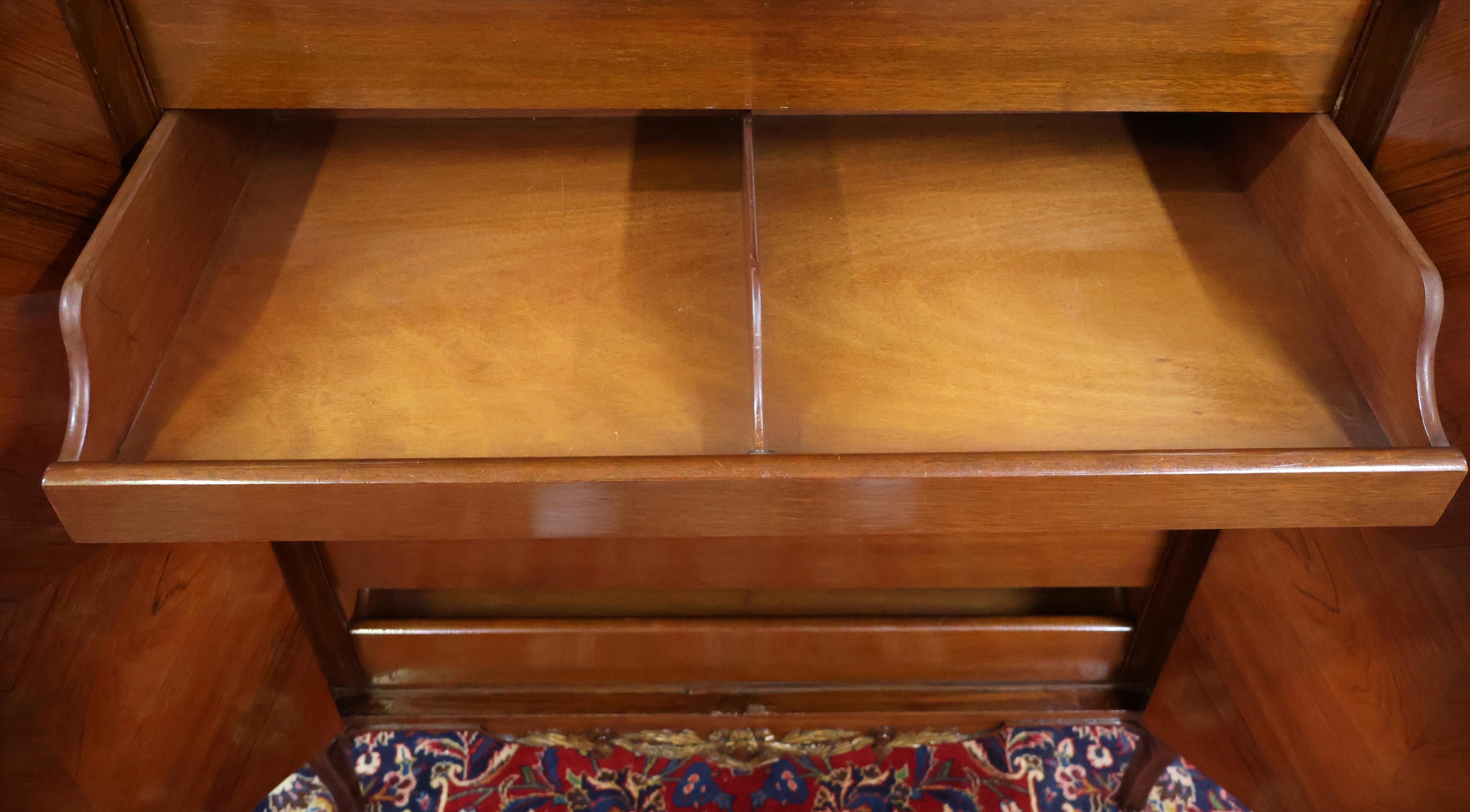 French Louis XV Style Marble Top Inlaid High Dresser High Chest Circa 1920's in vendita 8