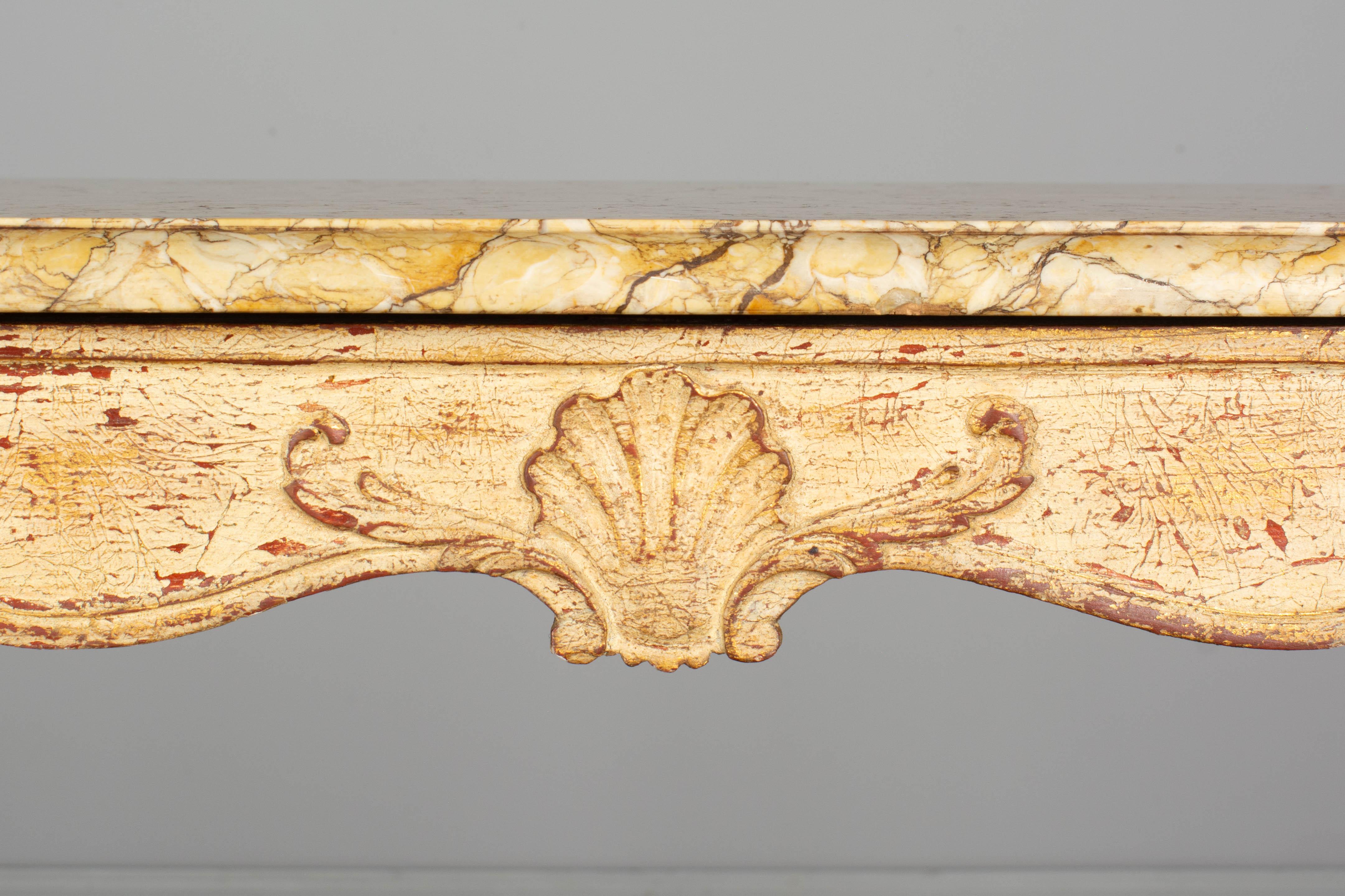 Early 20th c French Louis XV Style Marble-Top Table For Sale 4