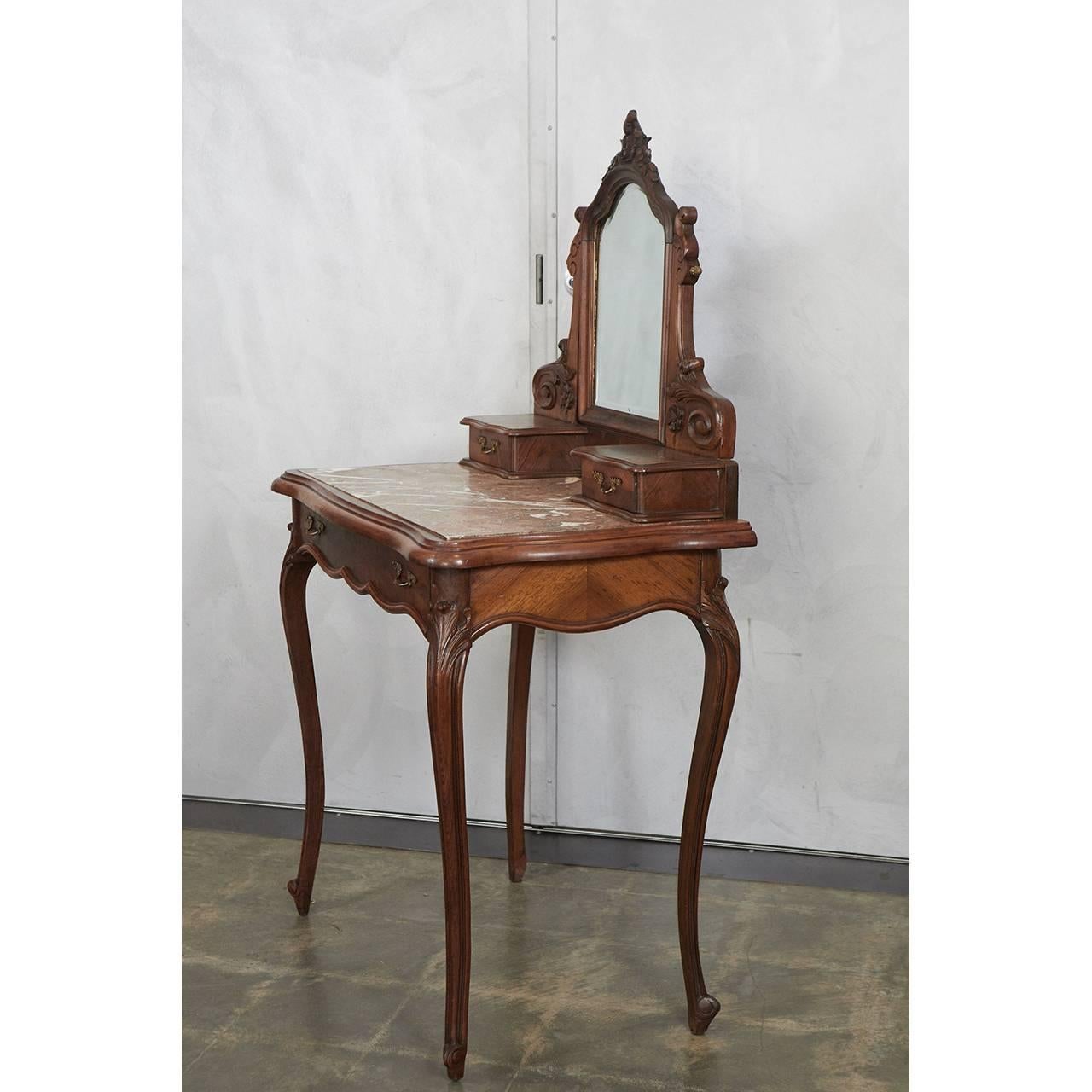 French Louis XV Style Marble Top Vanity For Sale 2