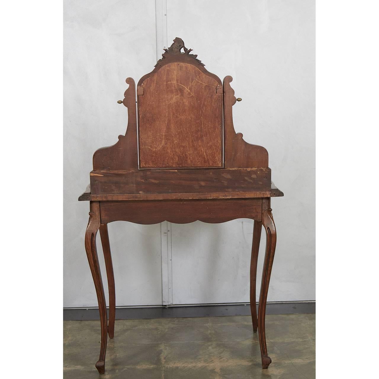 French Louis XV Style Marble Top Vanity For Sale 3