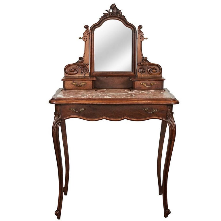 French Louis XV Style Marble Top Vanity For Sale at 1stDibs