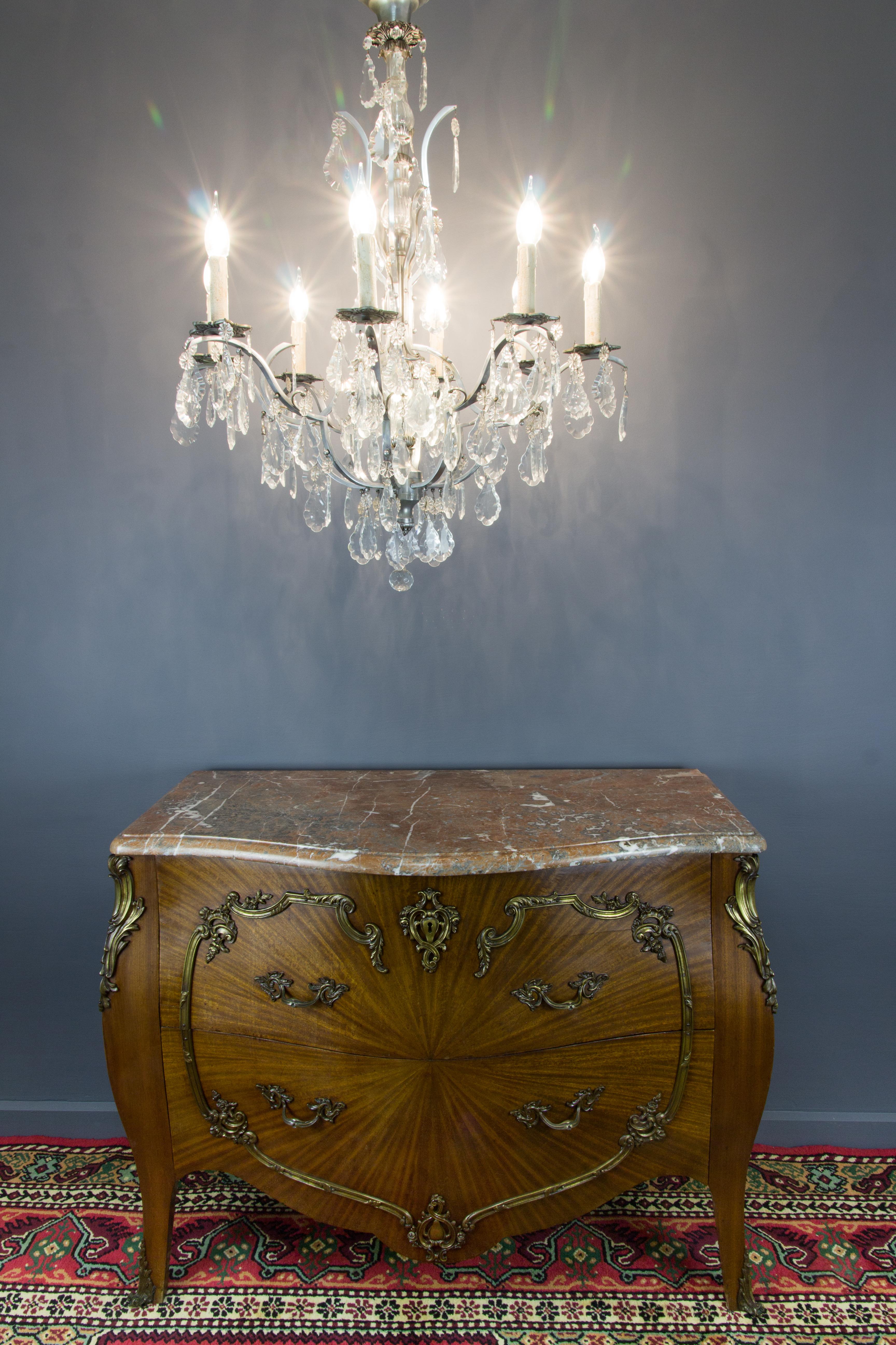 French Louis XV Style Marble Topped Bronze Mounted Commode In Good Condition In Barntrup, DE