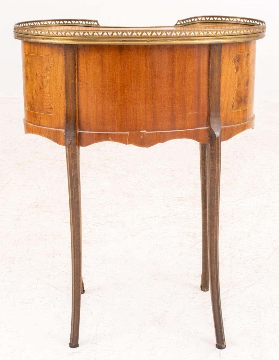 French Louis XV Style Marquetry Bean Side Table 4