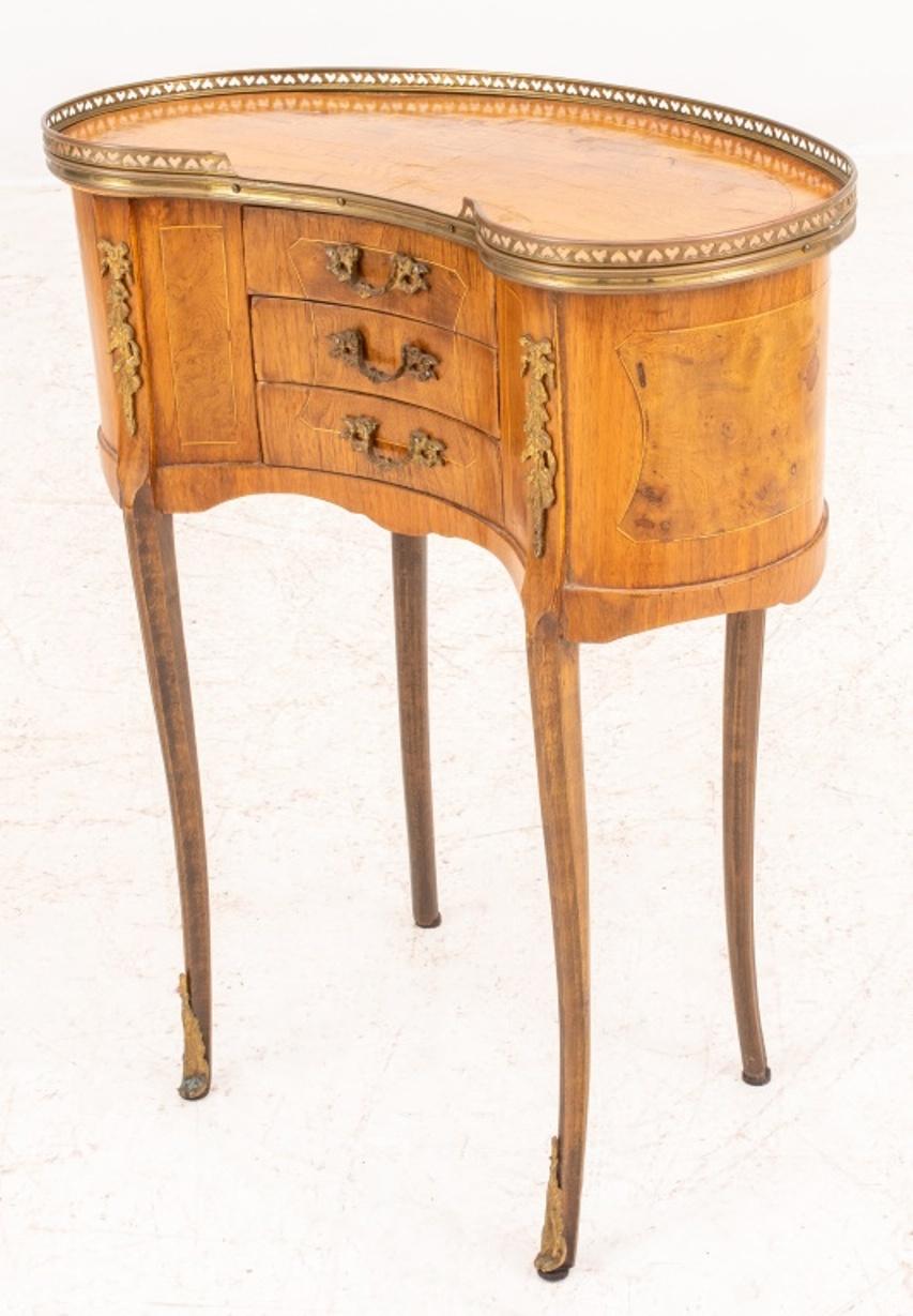 French Louis XV Style Marquetry Bean Side Table 1