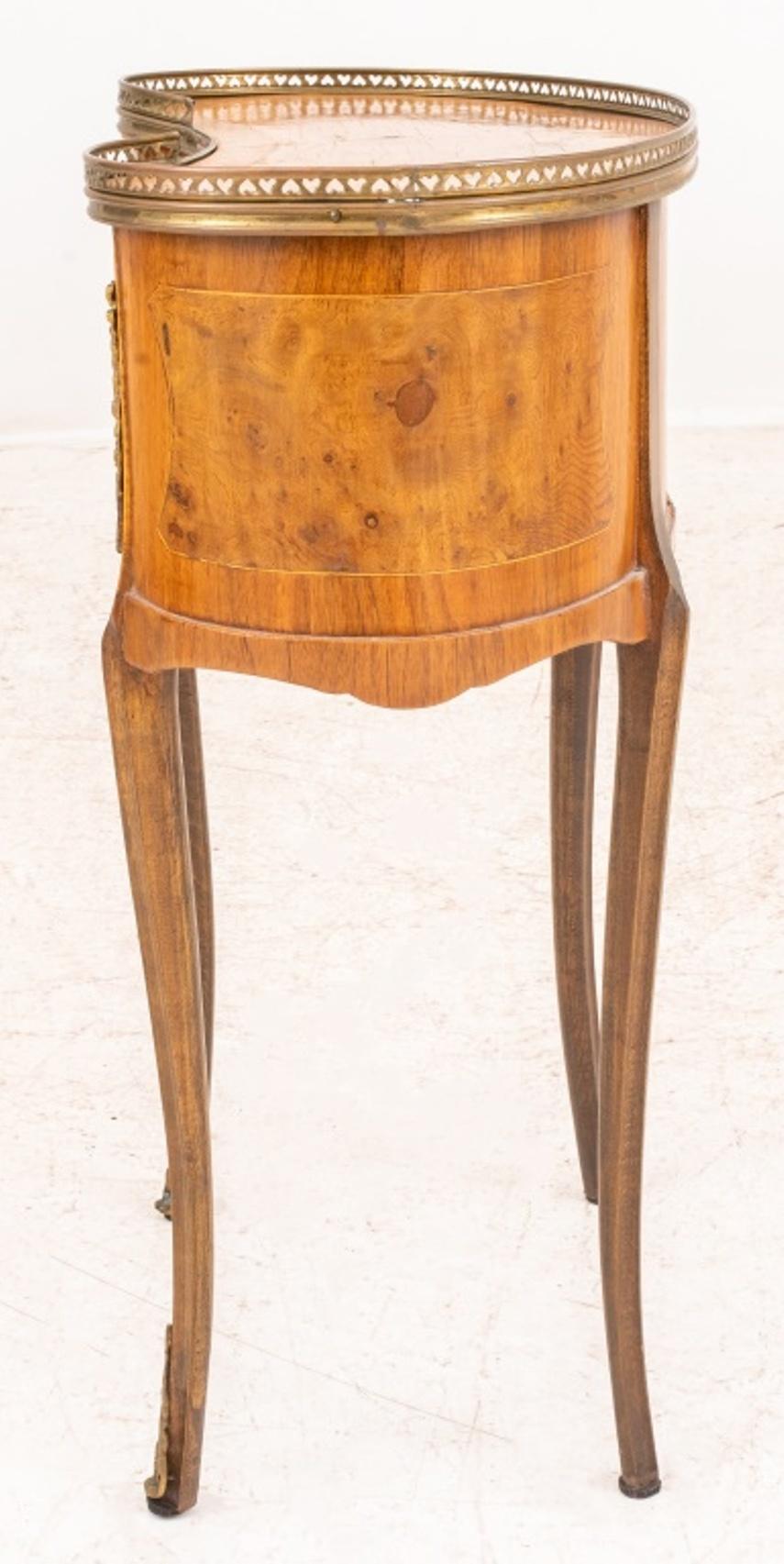 French Louis XV Style Marquetry Bean Side Table 3