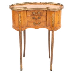French Louis XV Style Marquetry Bean Side Table