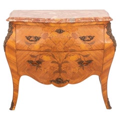 Antique French Louis XV Style Marquetry Commode / Dresser