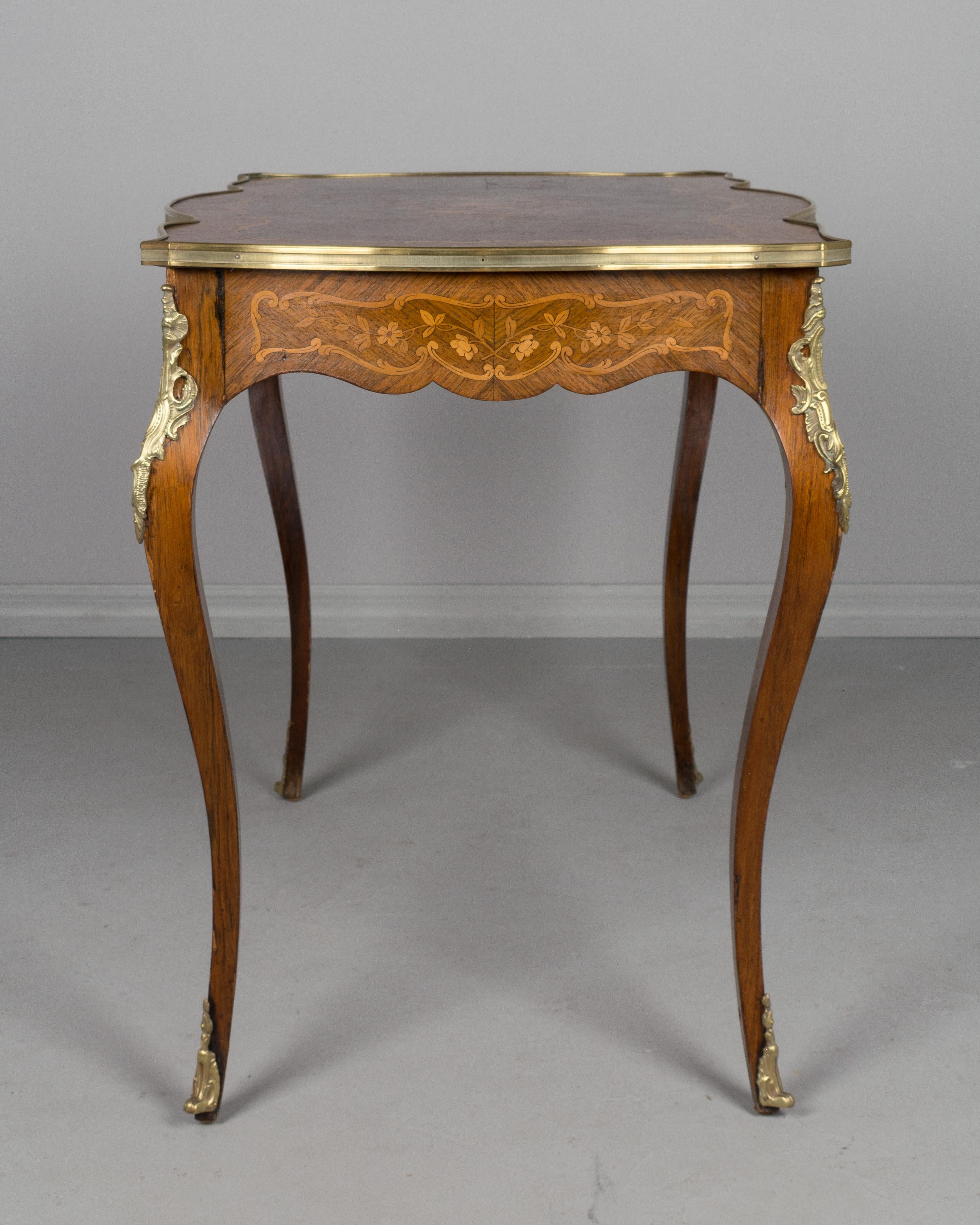20th Century French Louis XV Style Marquetry Desk