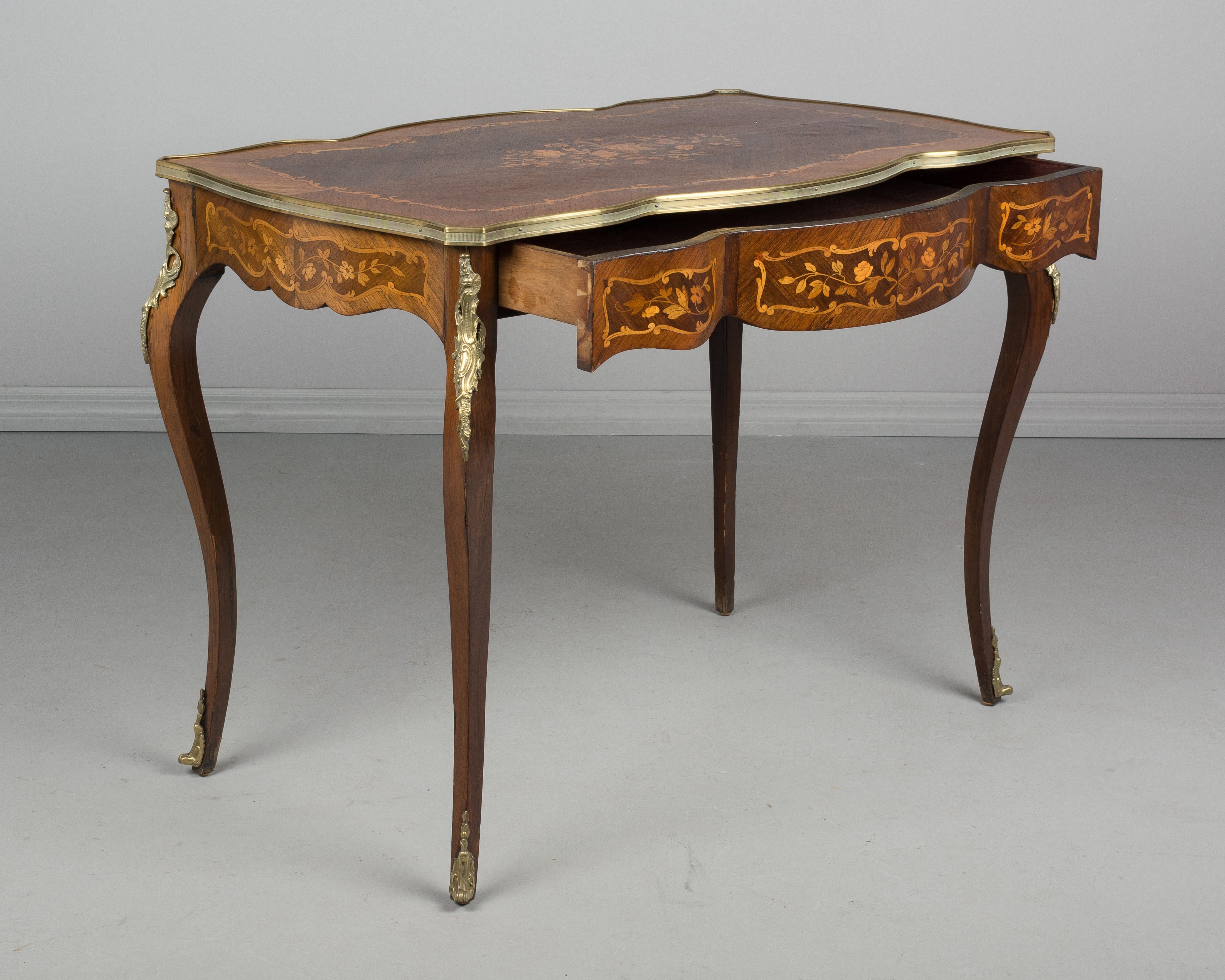 French Louis XV Style Marquetry Desk 2