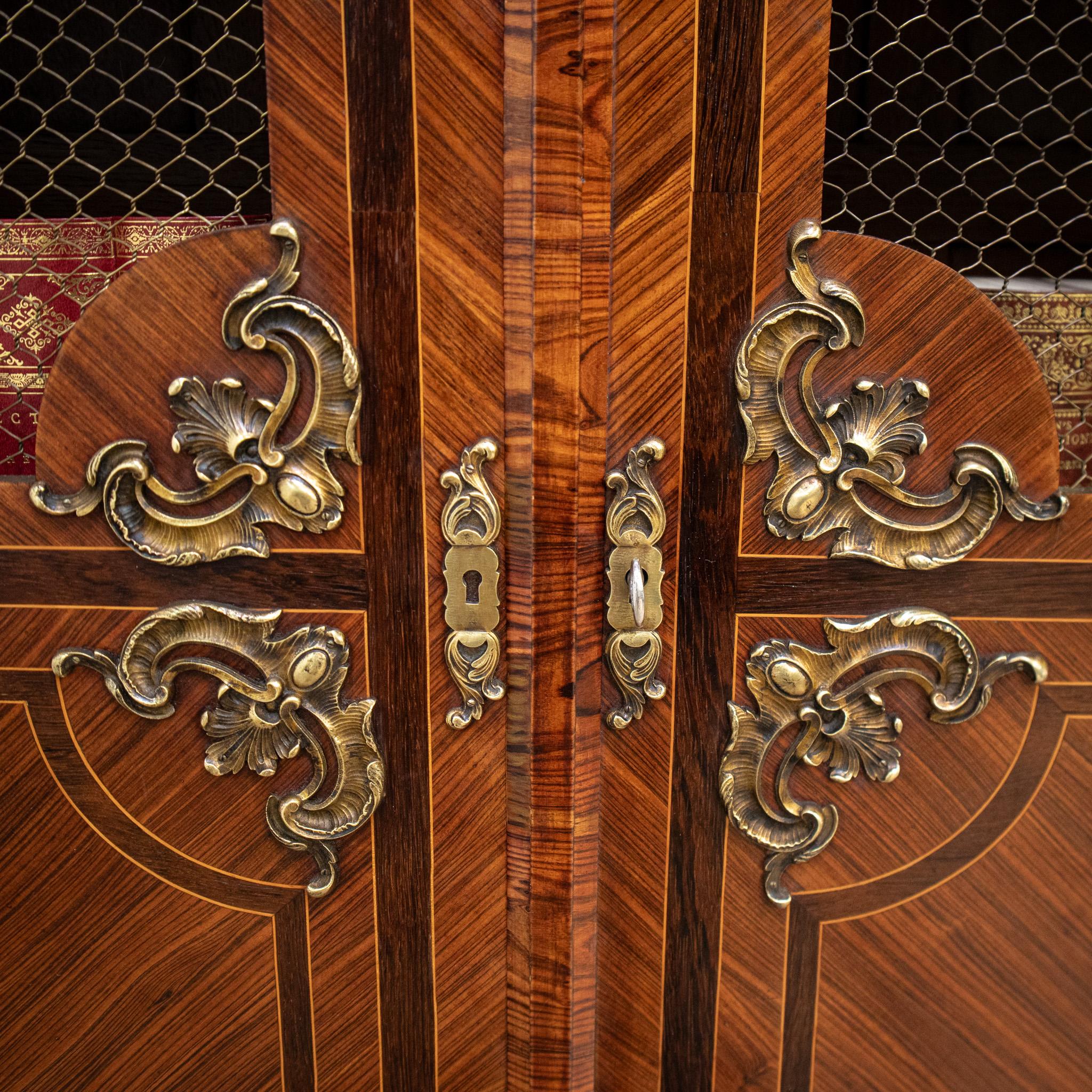 Kingwood French Louis XV Style Mesh Door Bookcase For Sale