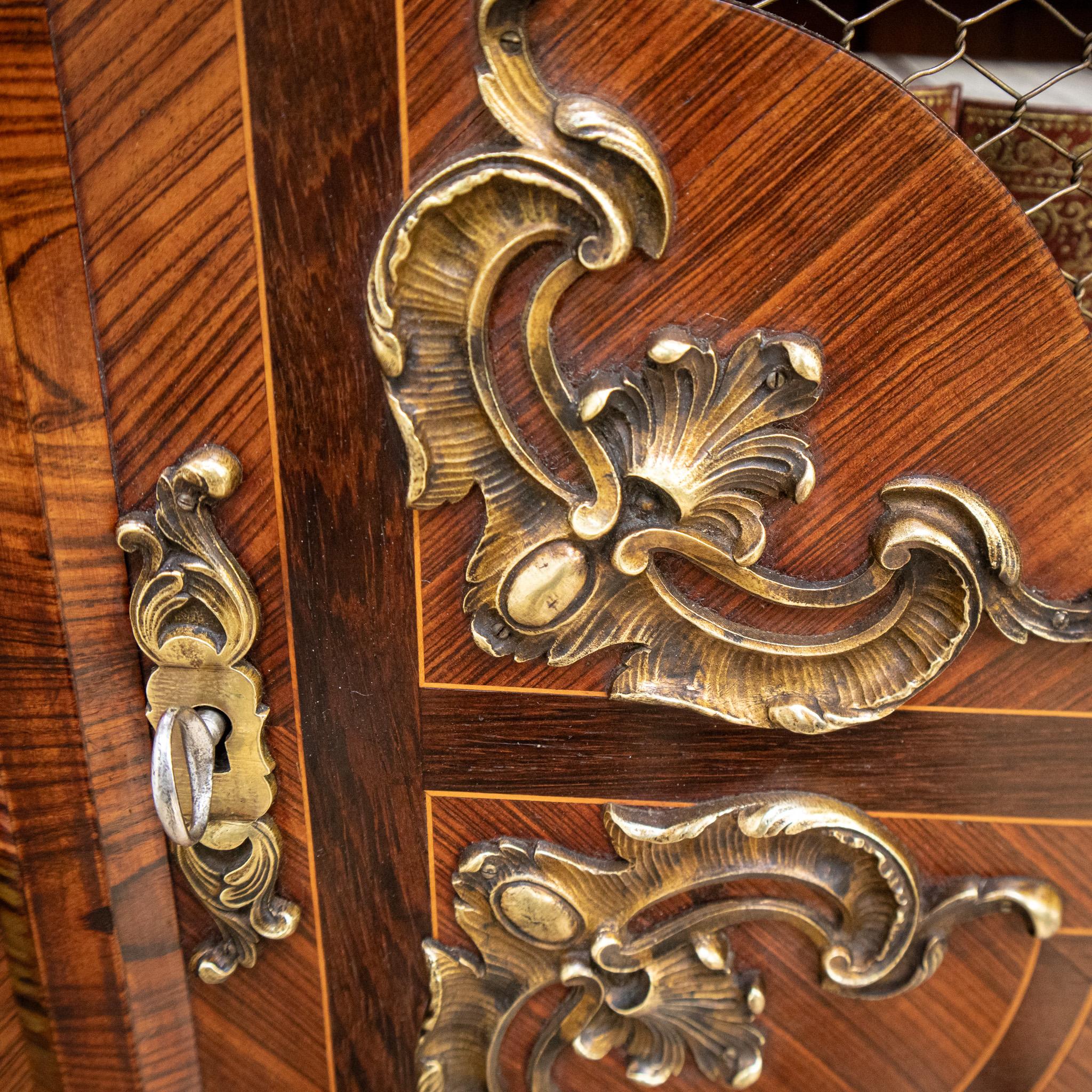 French Louis XV Style Mesh Door Bookcase For Sale 1