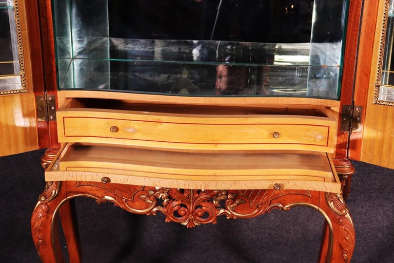 French Louis Xv Style Mirrored Satinwood Liquor Cabinet Martini Bar At 1stdibs