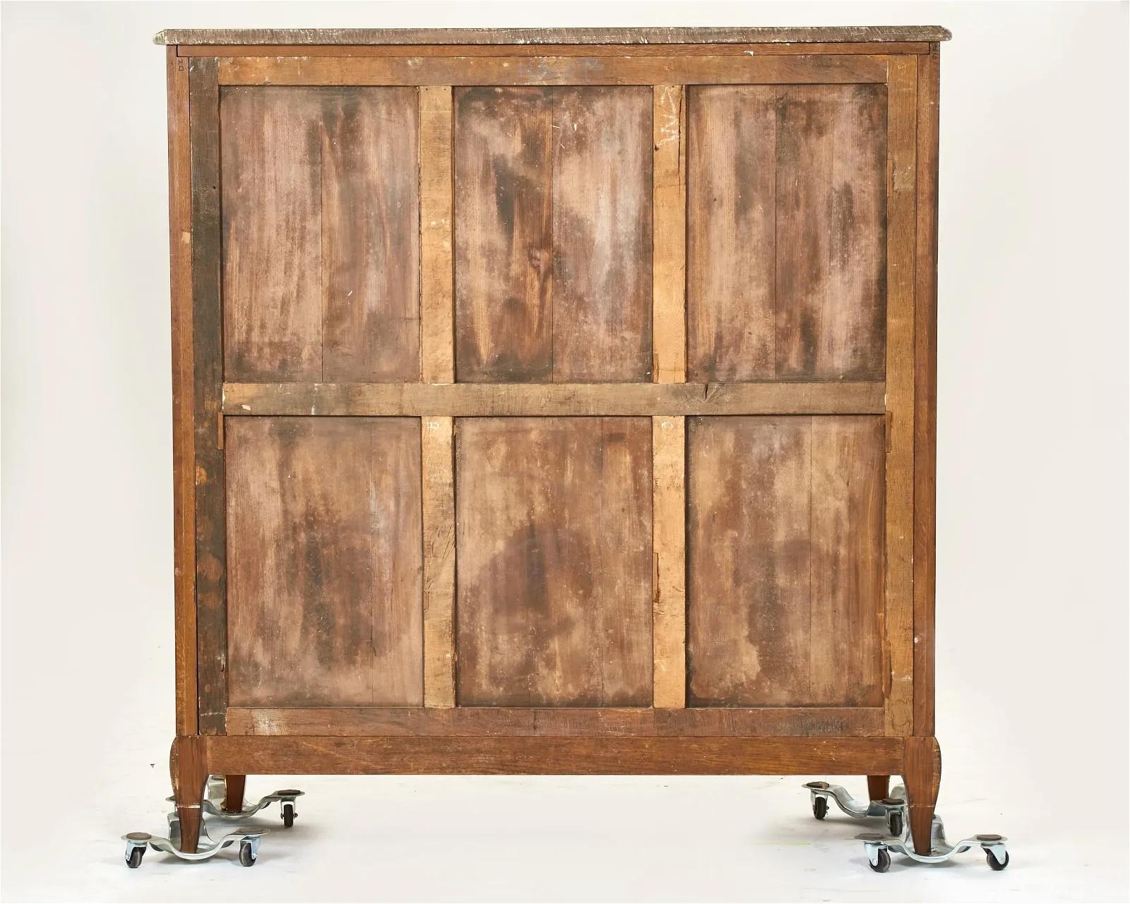 Antique French Louis XV Style Mixed Woods Marquetry Inlaid Armoire Circa 1890 For Sale 11
