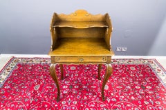 French Louis XV Style Oakwood Nightstand or Side Table