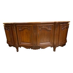 French Louis XV-Style  oak Antique Country Buffet/Enfilade with Parquetry Top