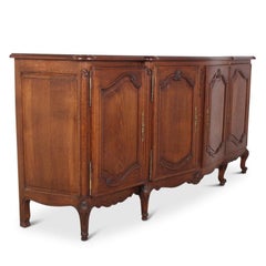French Louis XV Style Oak Breakfront Sideboard
