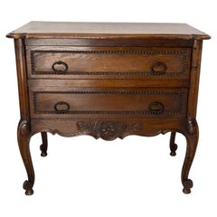 Retro French Louis XV Style Oak Commode Chest of Drawers, circa 1940