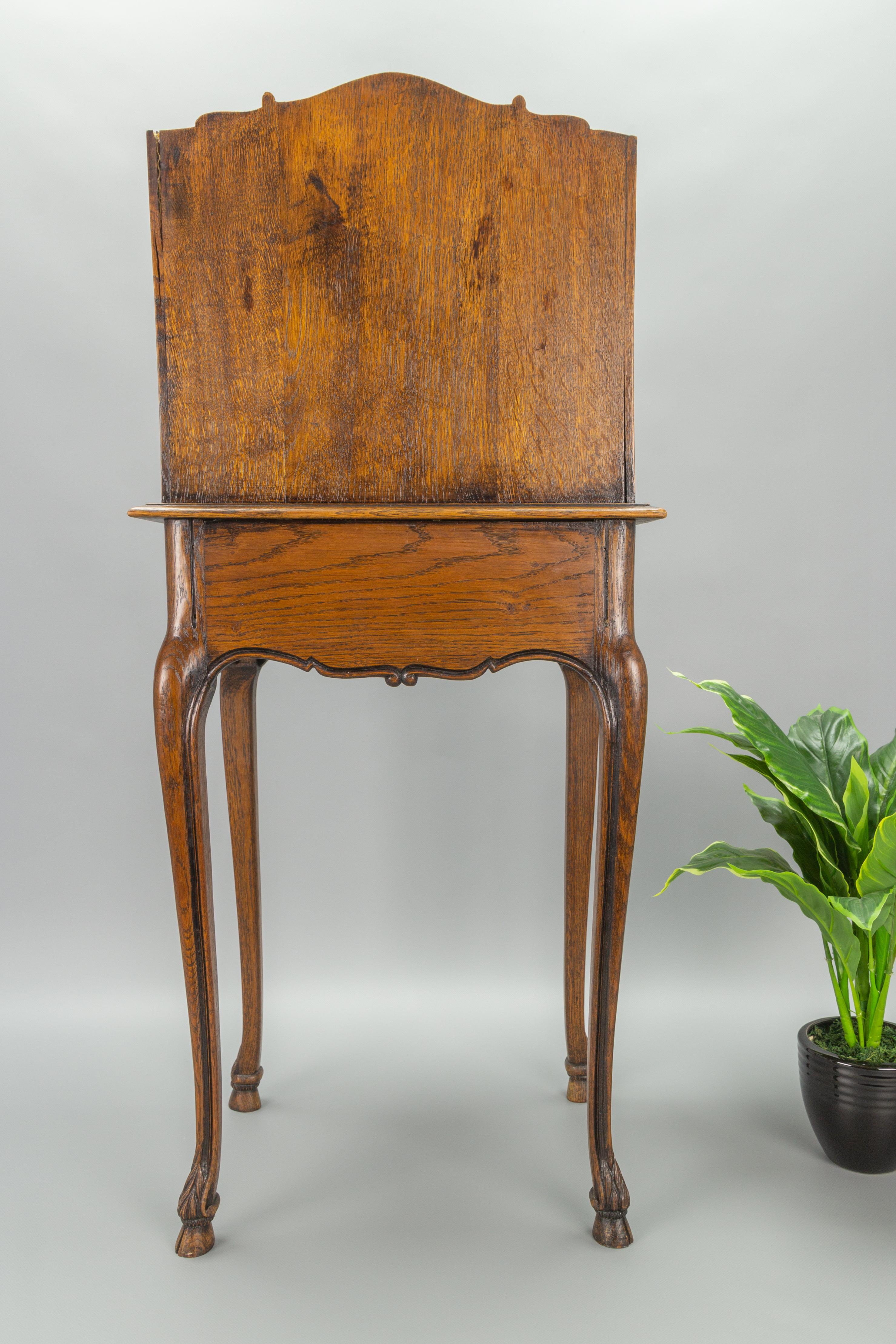 French Louis XV Style Oakwood Nightstand or Side Table 1