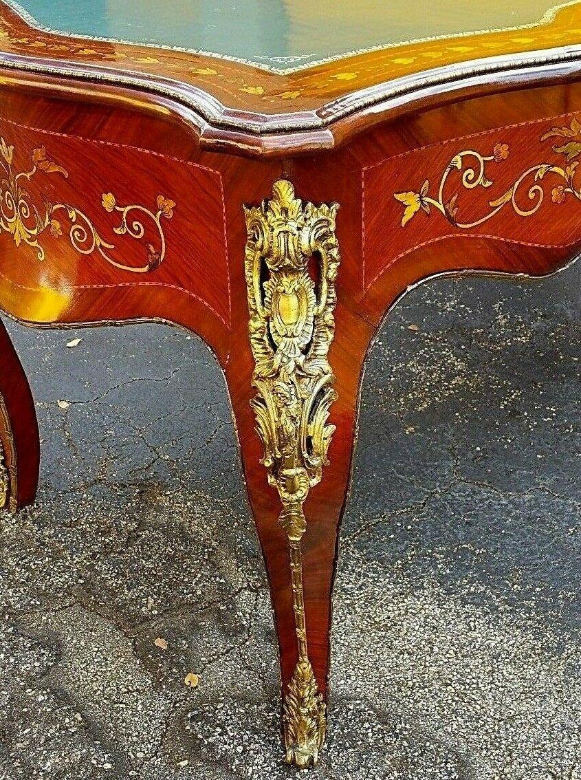 20th Century French Louis XV Style Ormolu Marquetry Platt Desk