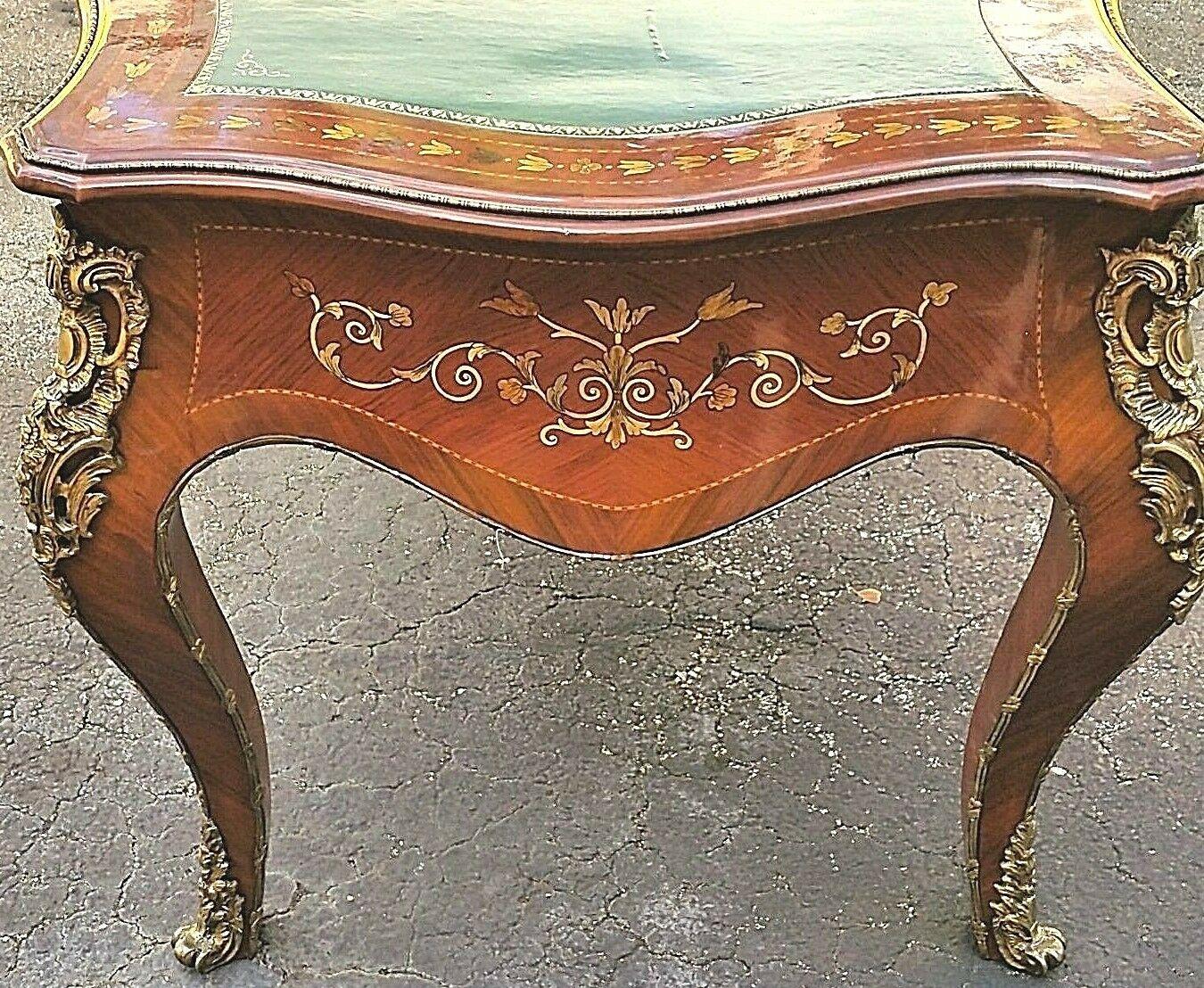French Louis XV Style Ormolu Marquetry Platt Desk 1