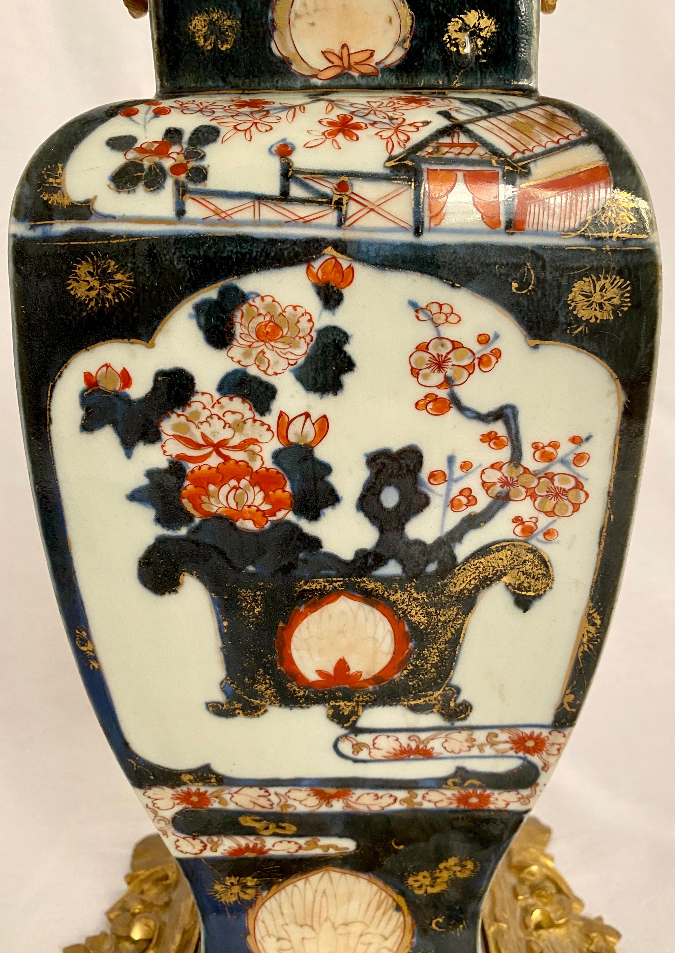 Bronze French Louis XV Style Ormolu-Mounted Chinese Imari Porcelain Vase