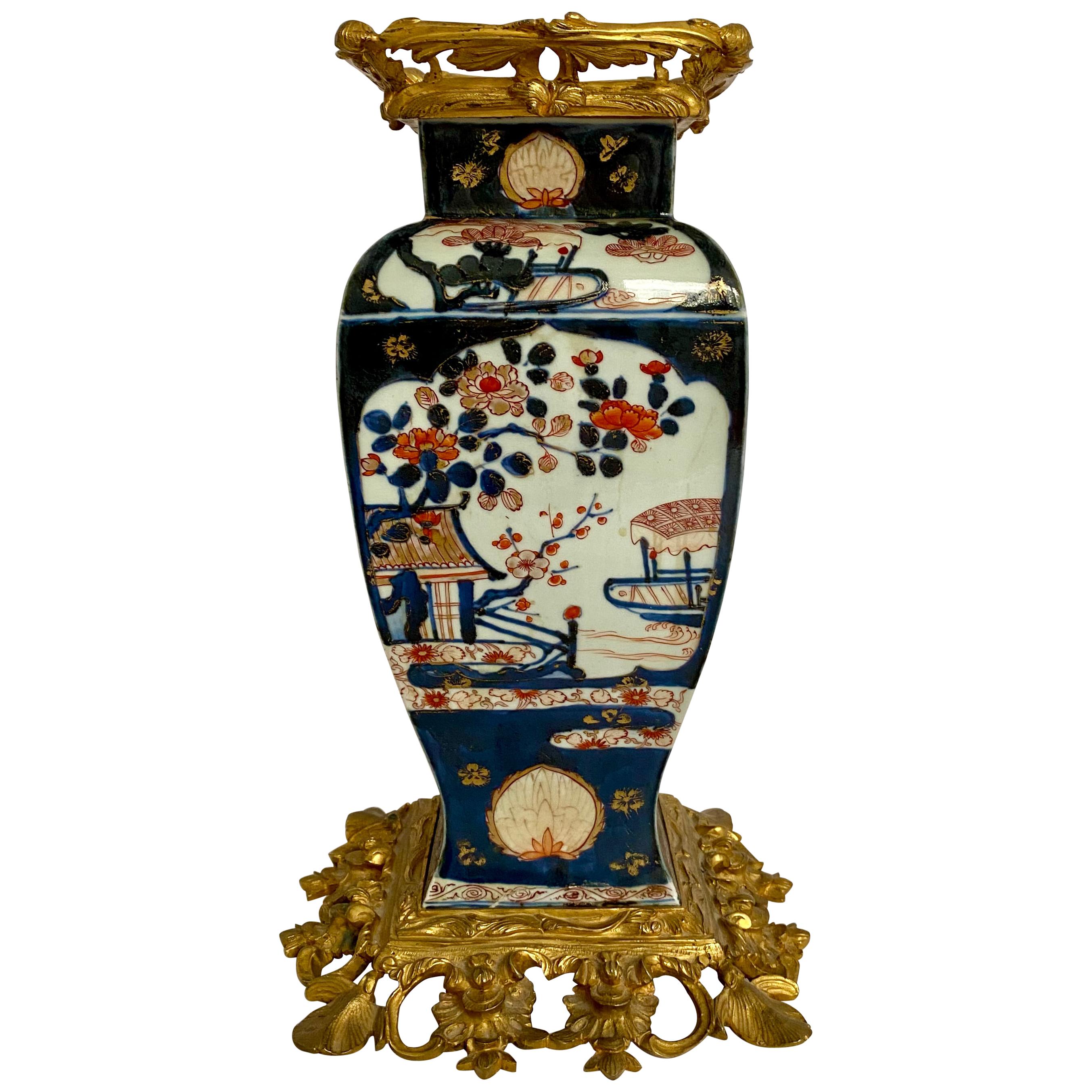 French Louis XV Style Ormolu-Mounted Chinese Imari Porcelain Vase
