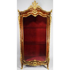 French Louis XV Style Ormolu Mounted Kingwood Figural Vitrine by François Linke