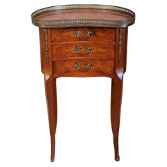 French Louis XV Style Ormolu-Mounted Marquetry Kidney Shaped End Table