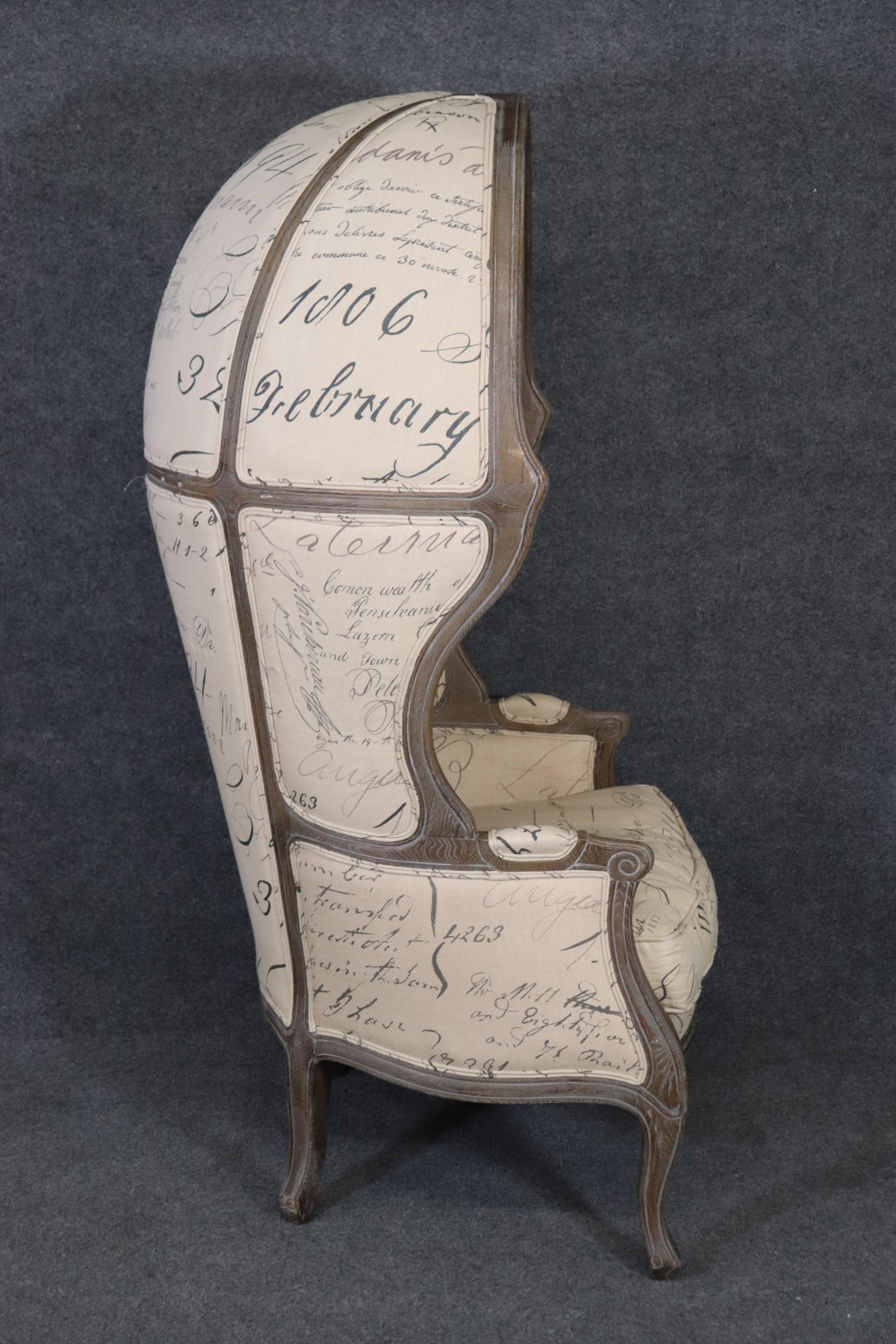 Contemporary French Louis XV Style Paint Decorated Canopy Porter Chair Circa 2000s