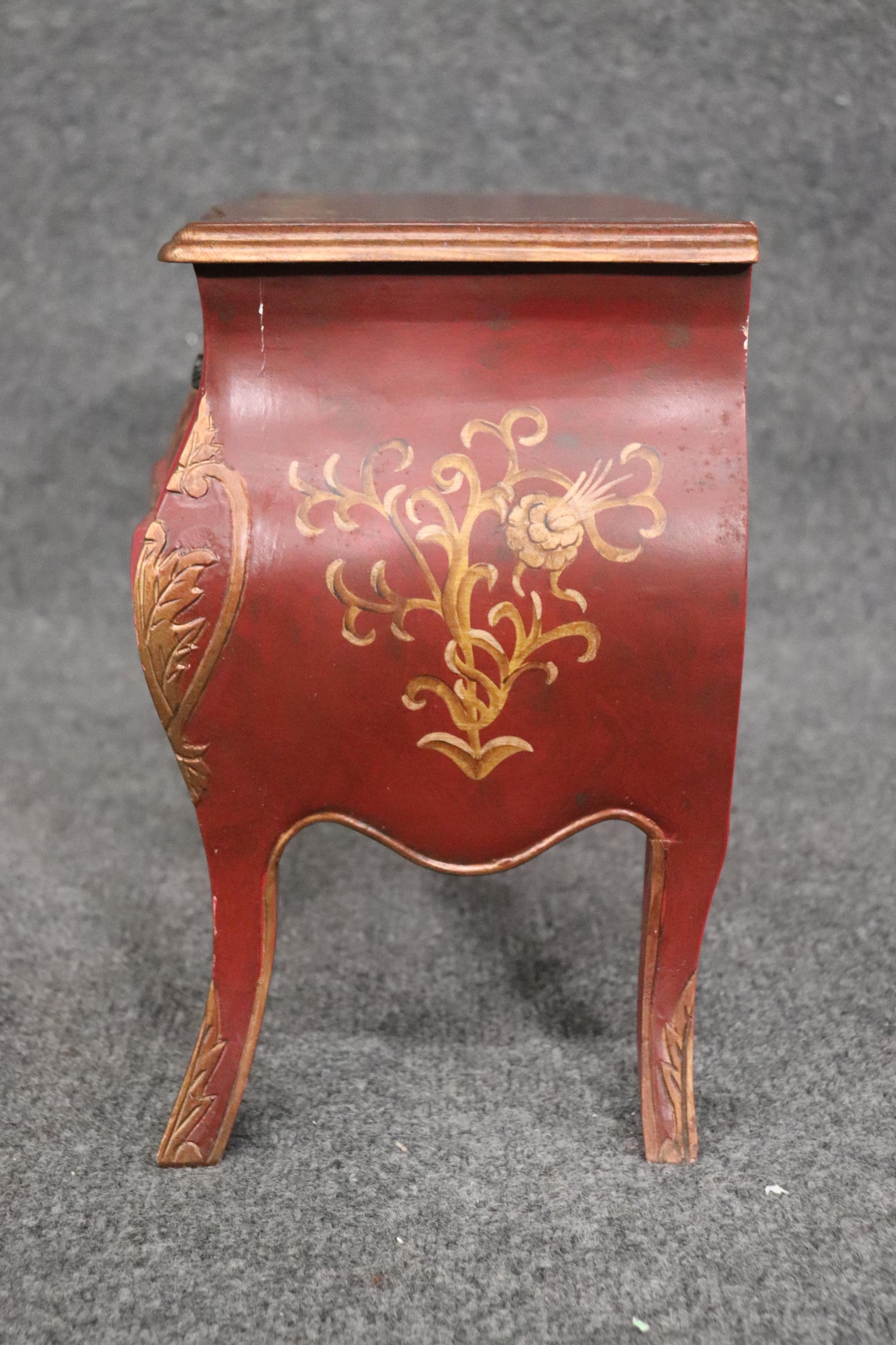 Late 20th Century French Louis XV Style Paint Decorated Petite Commode Jewelry Box, Circa 1970 For Sale