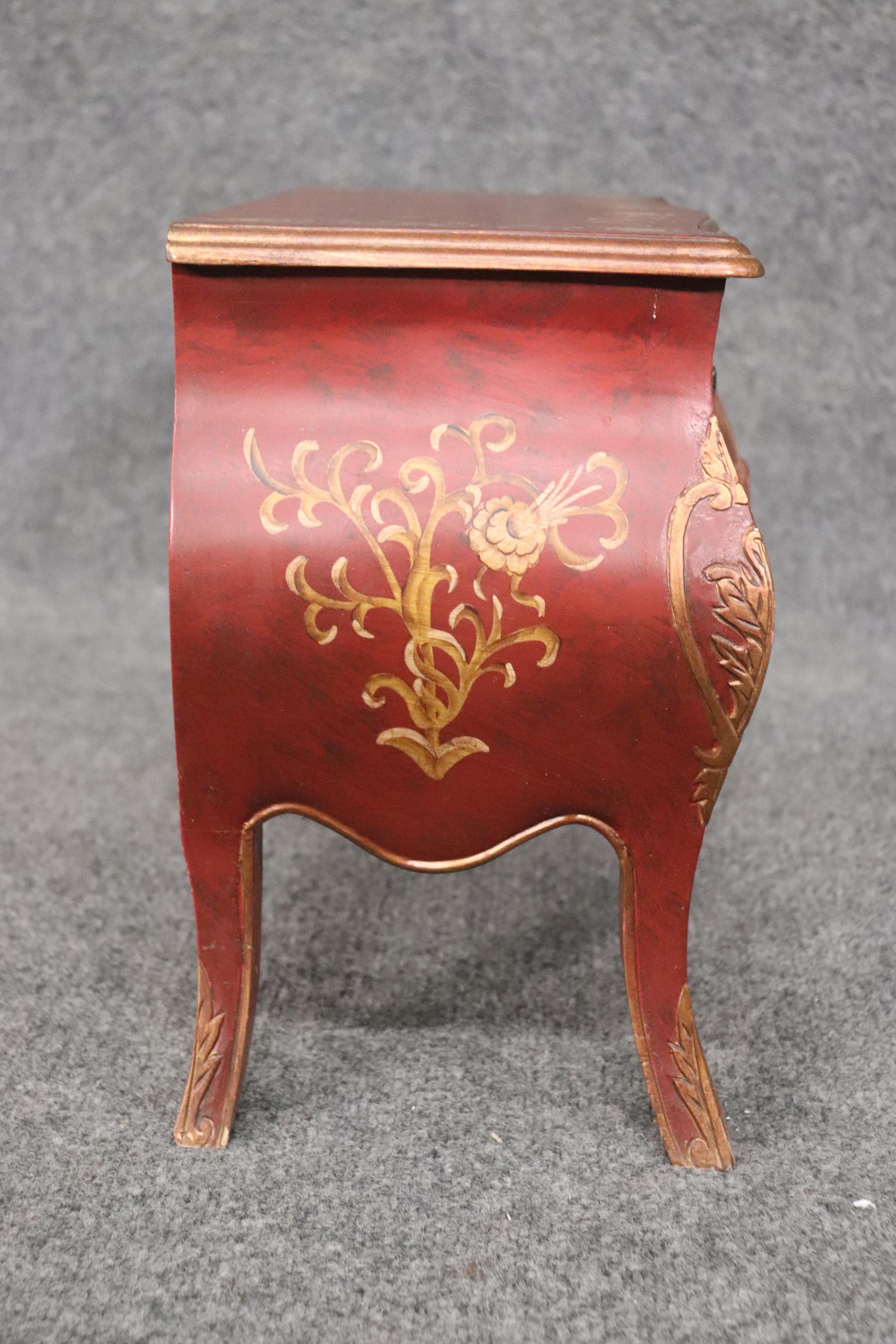 French Louis XV Style Paint Decorated Petite Commode Jewelry Box, Circa 1970 For Sale 1