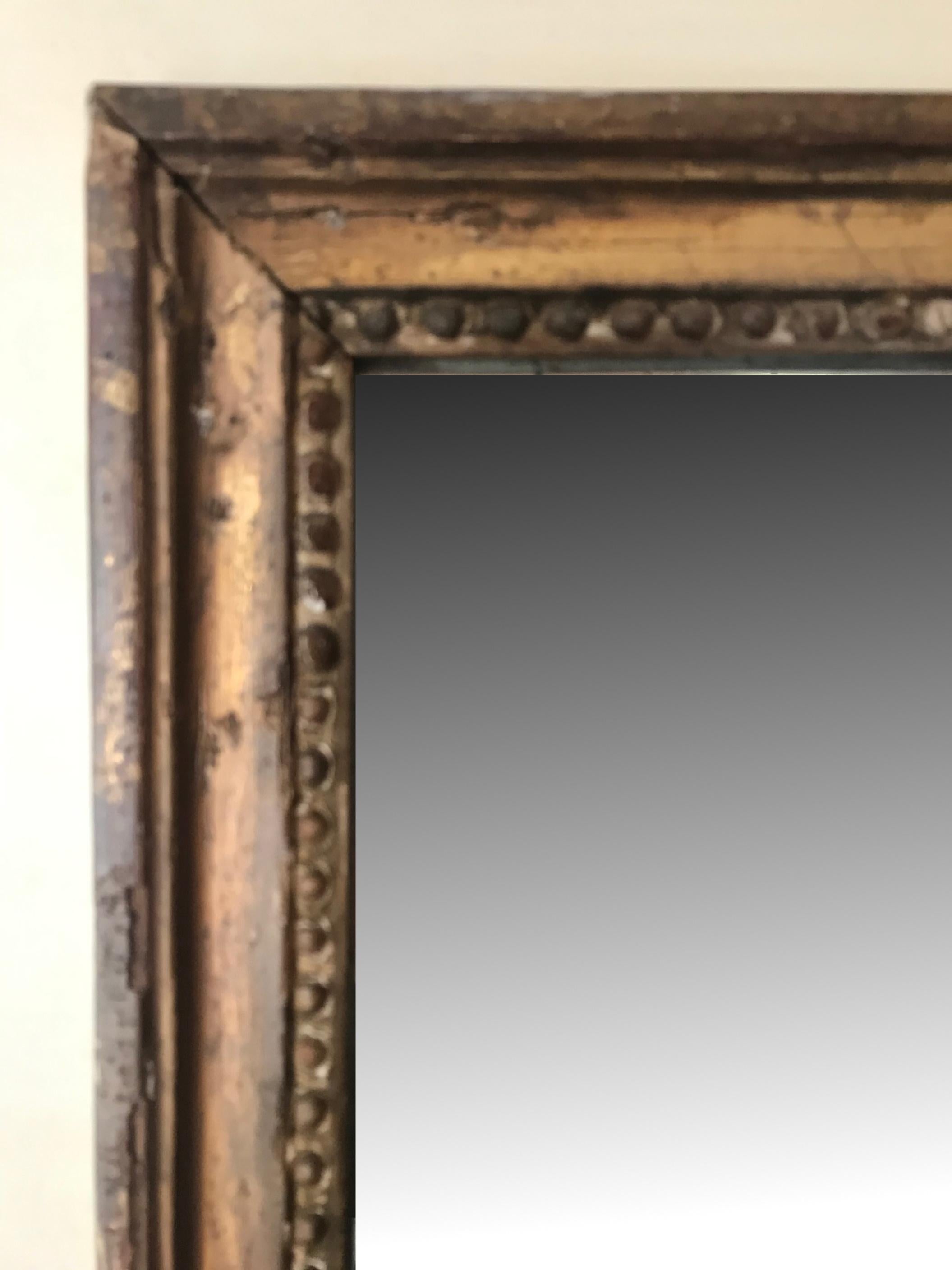 Canvas French Louis XV Style Painted and Gilt Trumeau Mirror For Sale