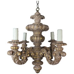 French Louis XV Style Painted and Parcel-Gilt Chandelier