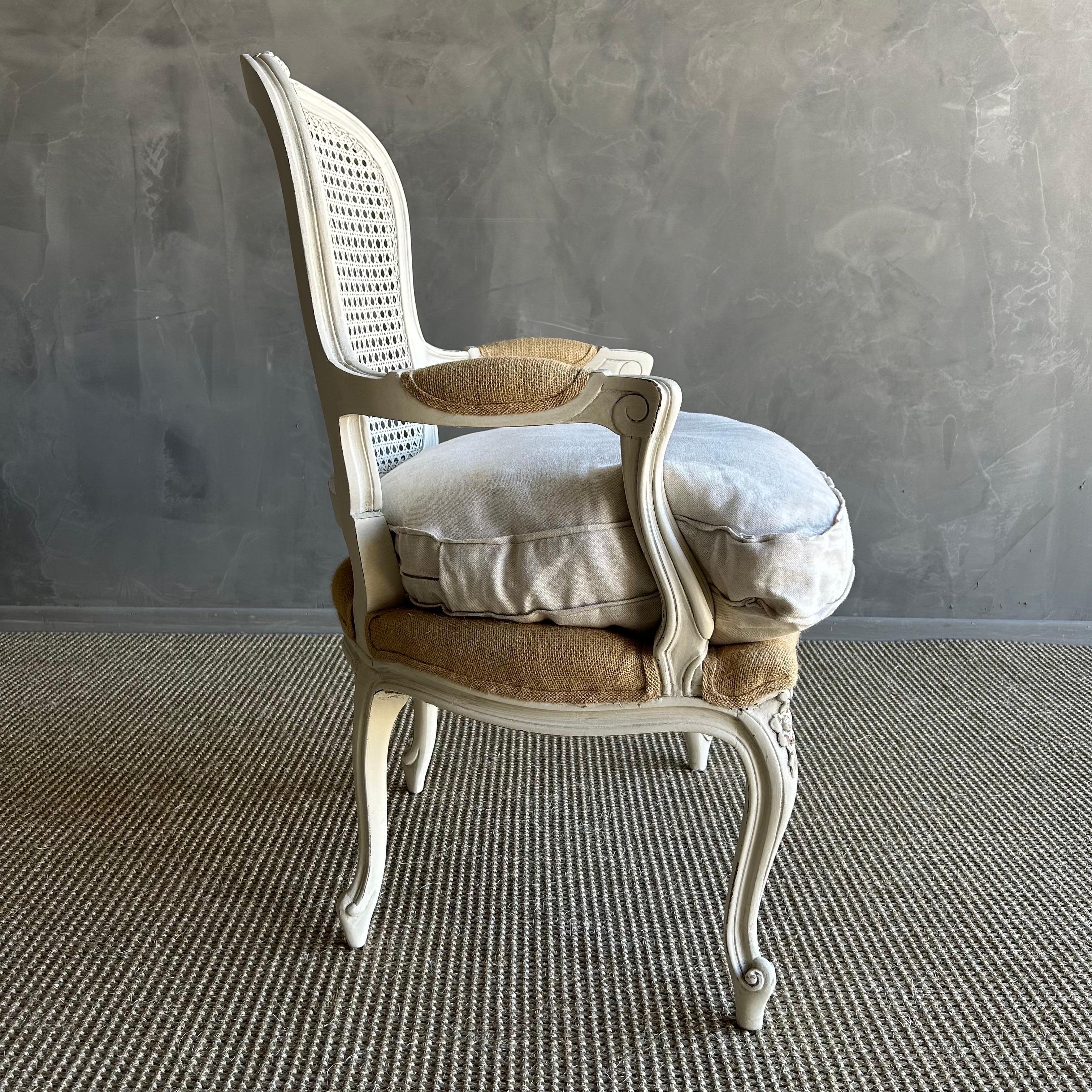 French Louis XV Style Painted Cane Chair 2