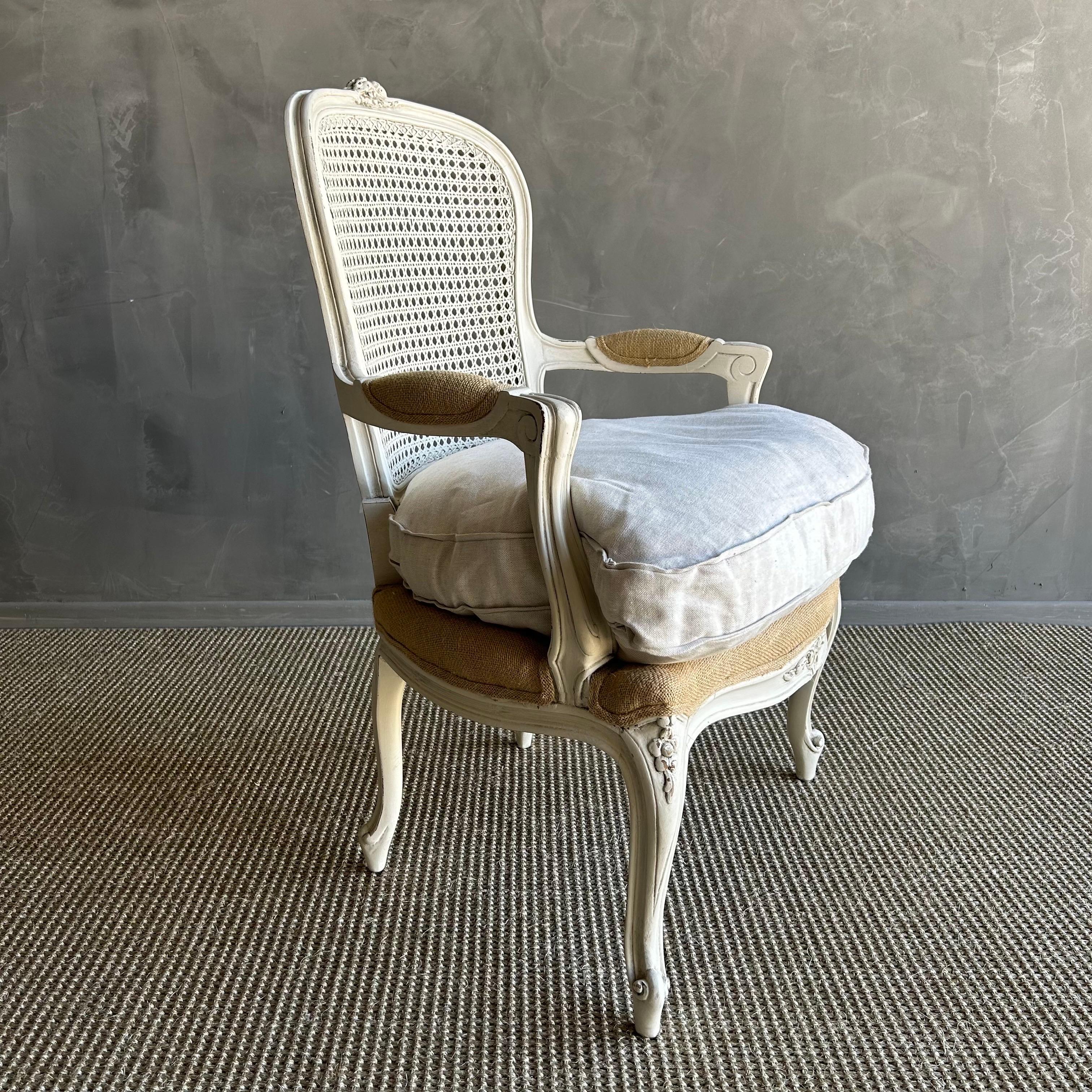 French Louis XV Style Painted Cane Chair 3