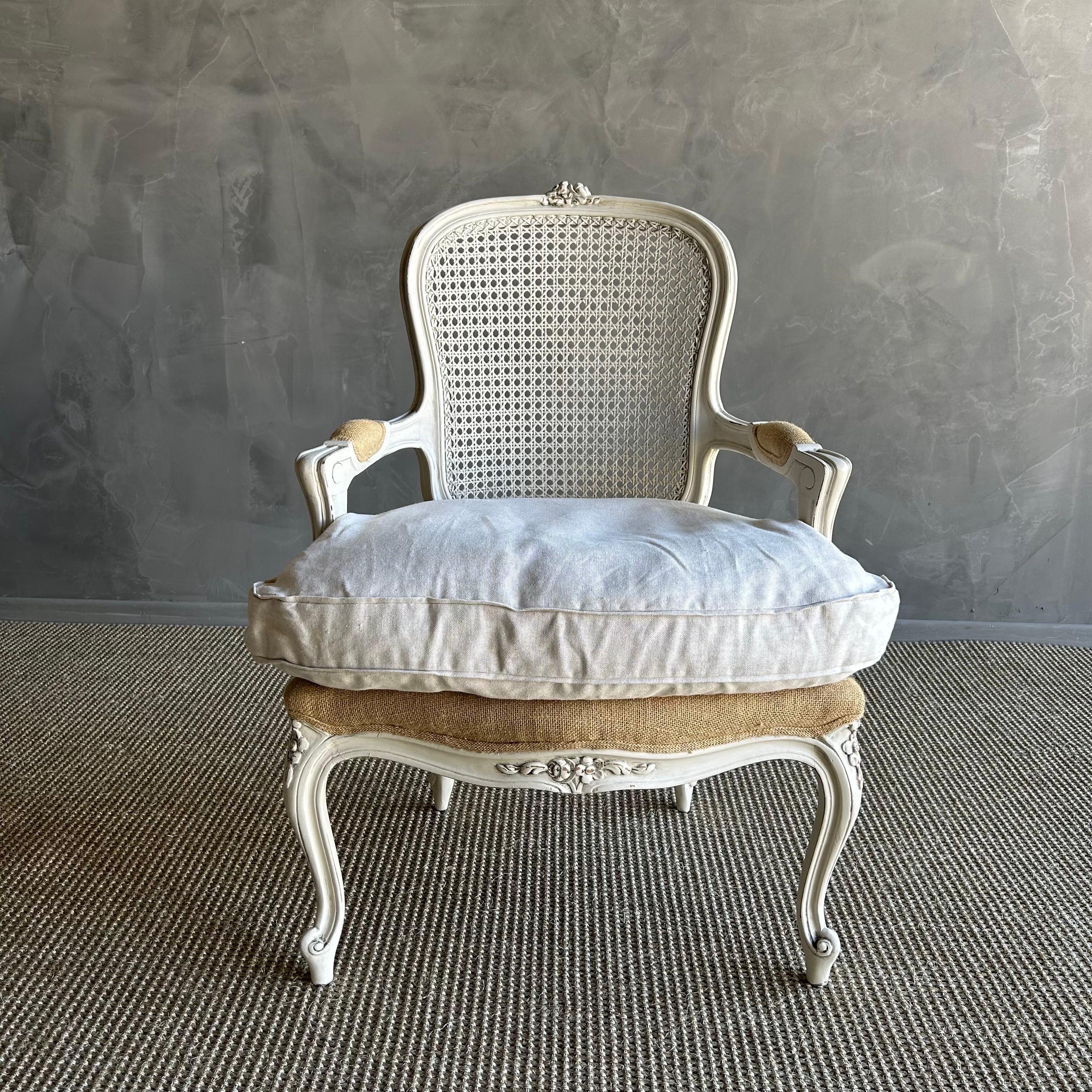 French Louis XV Style Painted Cane Chair 4
