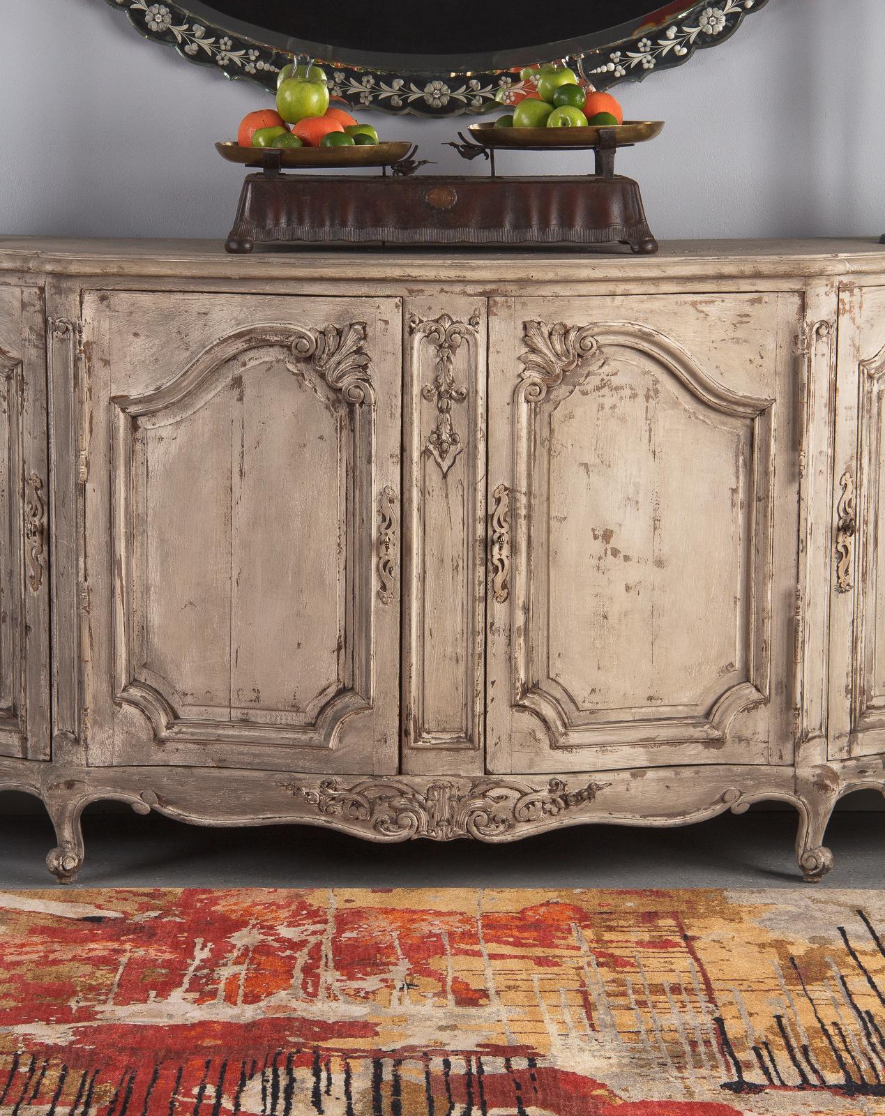 French Louis XV Style Painted Enfilade Buffet, Early 1900s 5