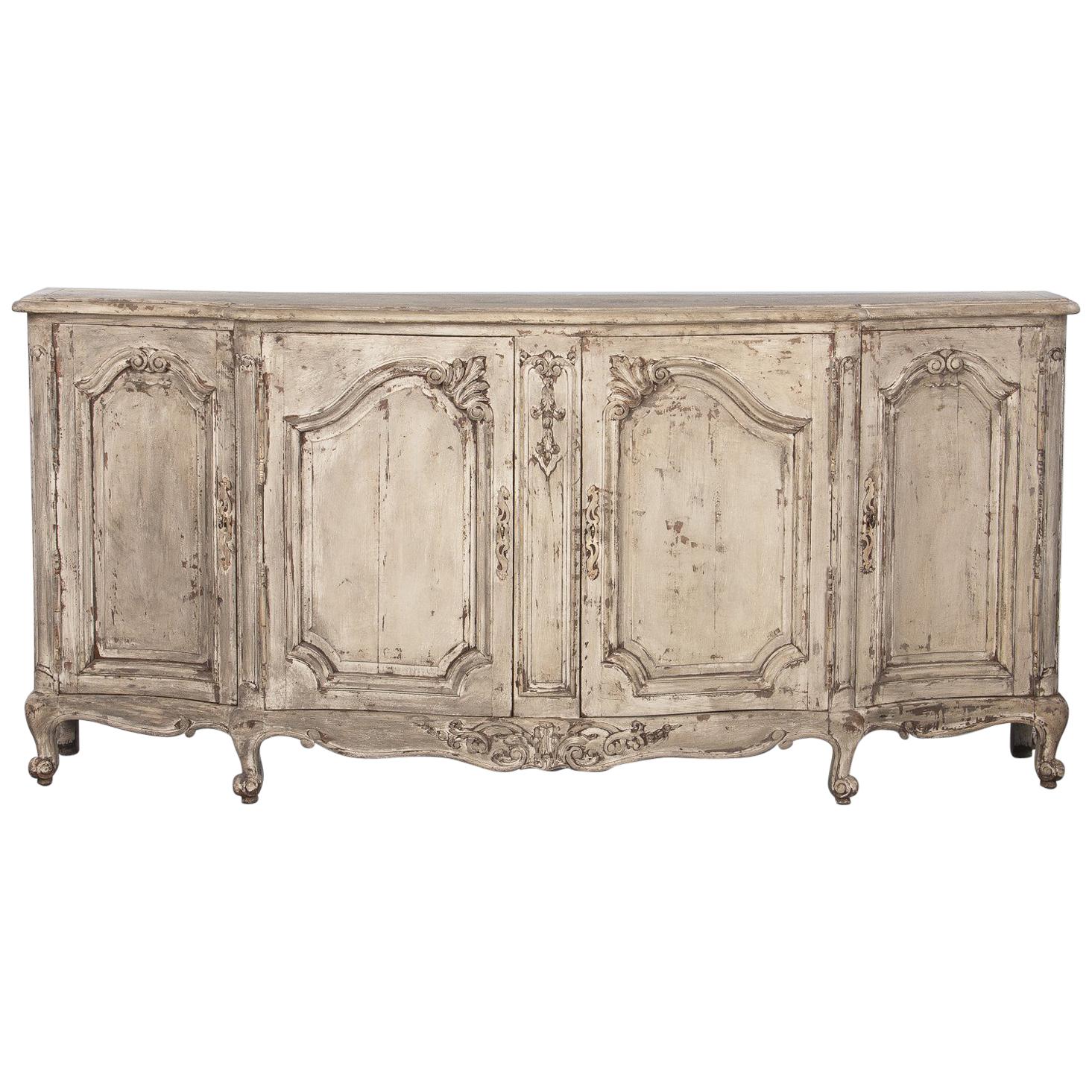 French Louis XV Style Painted Enfilade Buffet, Early 1900s