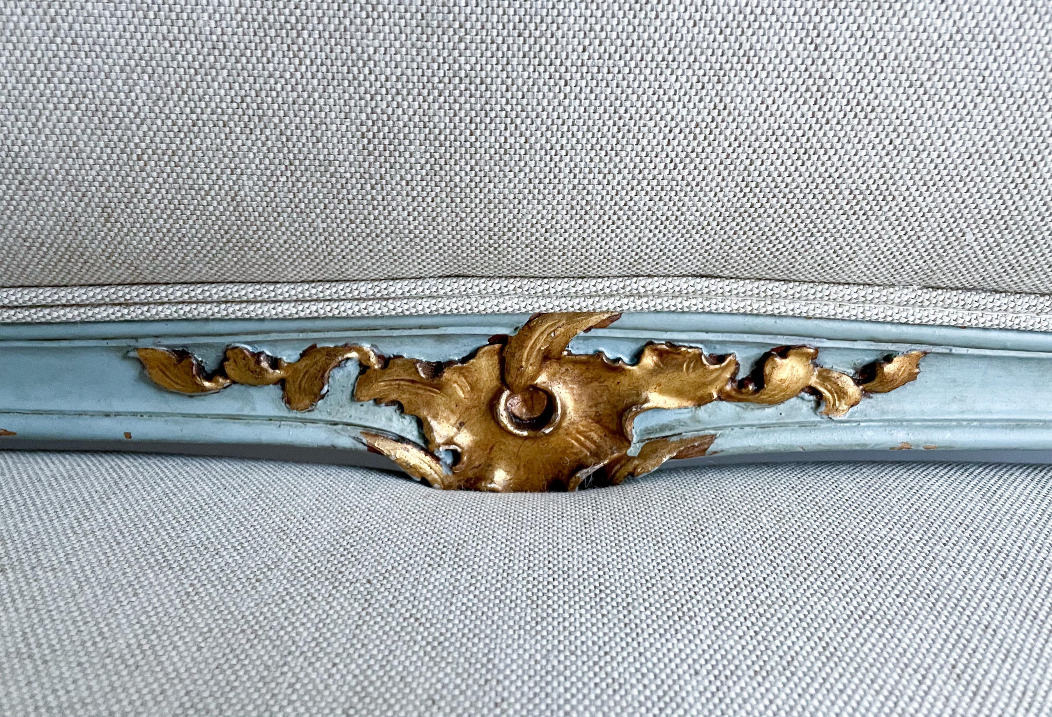 French Louis XV-Style Painted Settee 1