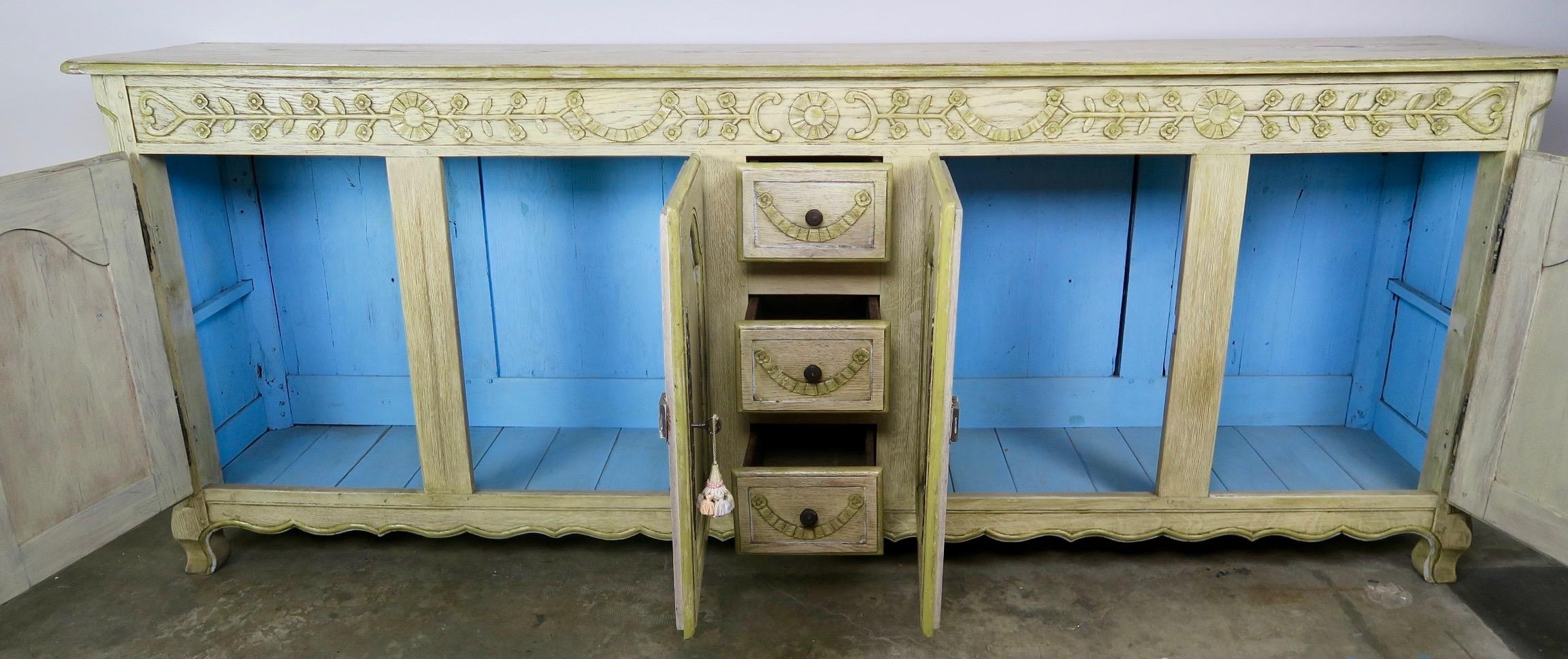 French Louis XV Style Painted Sideboard, circa 1900s 1