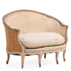 French Louis XV Style Painted Six-Leg Settee, Late 19th C