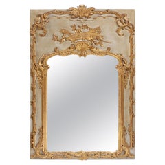 French Louis XV Style Parcel-Gilt Boiserie Mirror, 19th Century