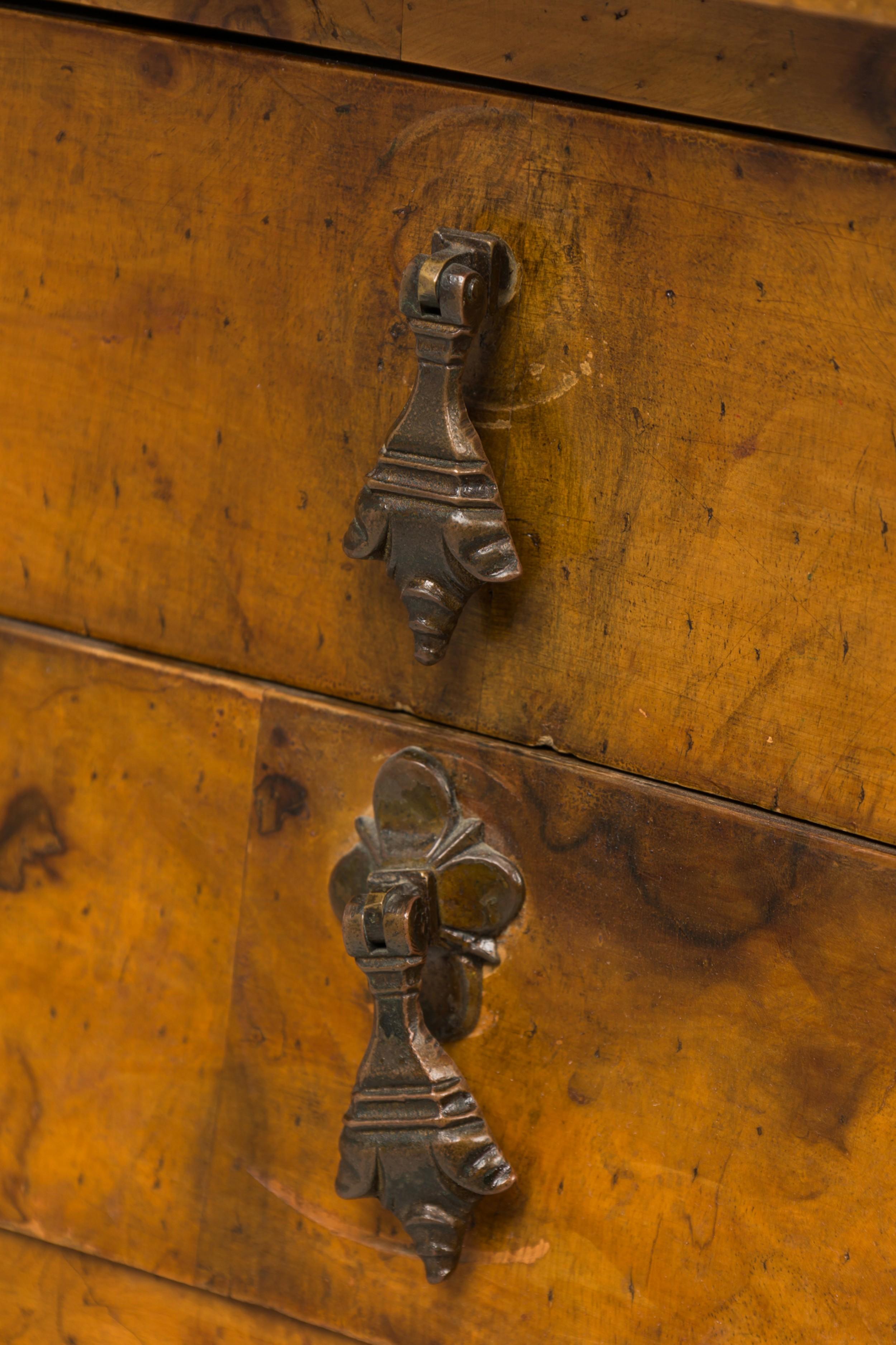 French Louis XV-Style Patchwork Burlwood Veneer Desk For Sale 5