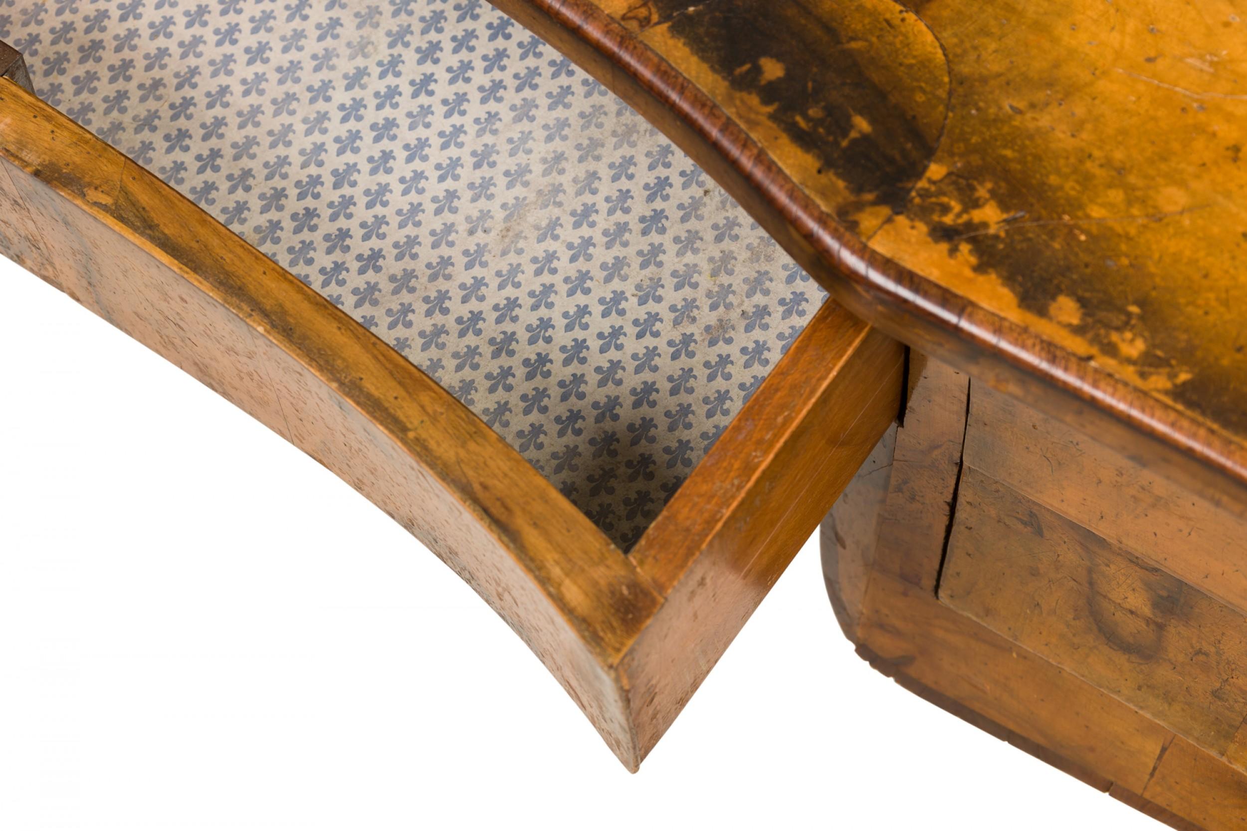 French Louis XV-Style Patchwork Burlwood Veneer Desk For Sale 7