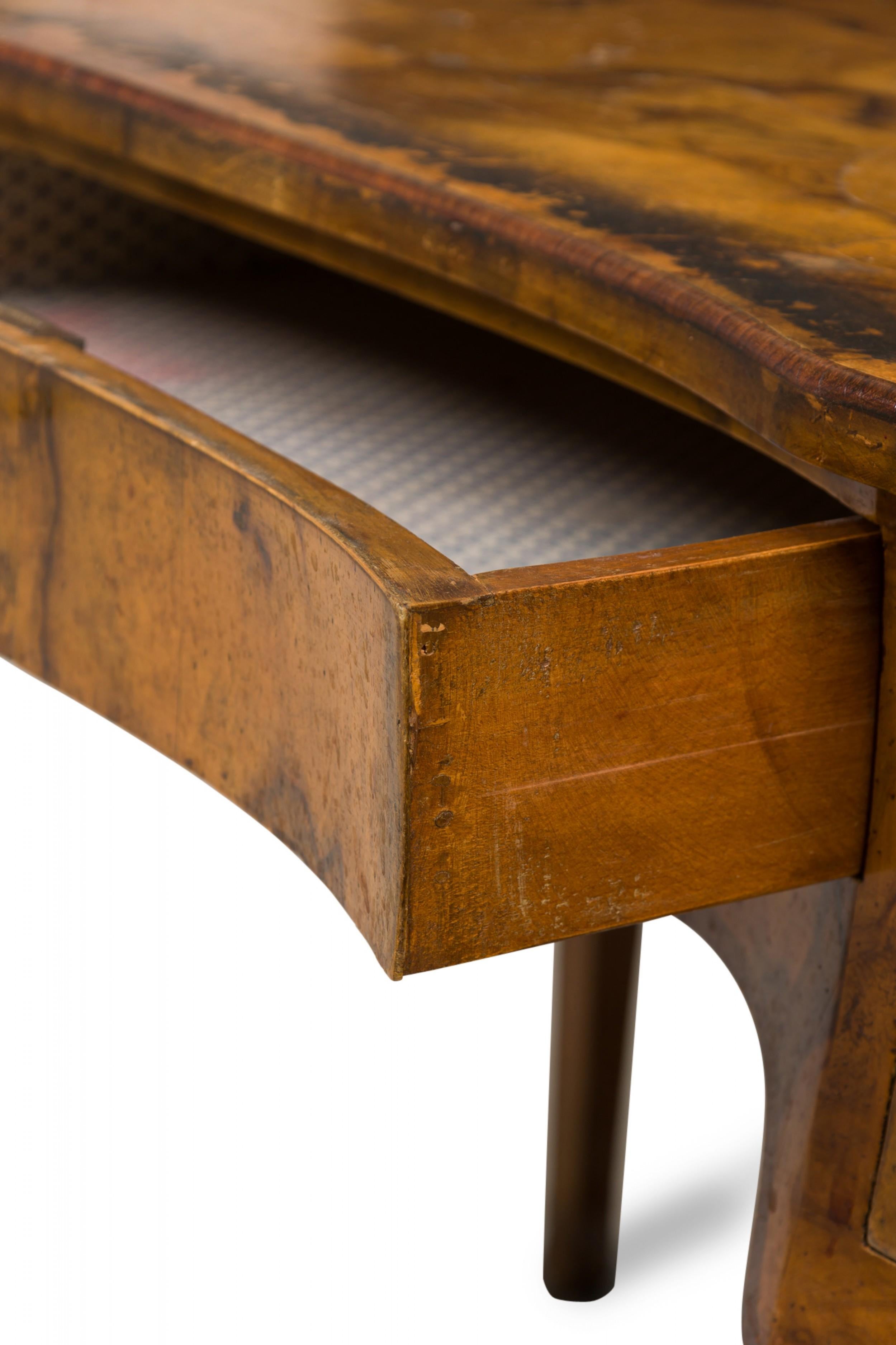 French Louis XV-Style Patchwork Burlwood Veneer Desk For Sale 8