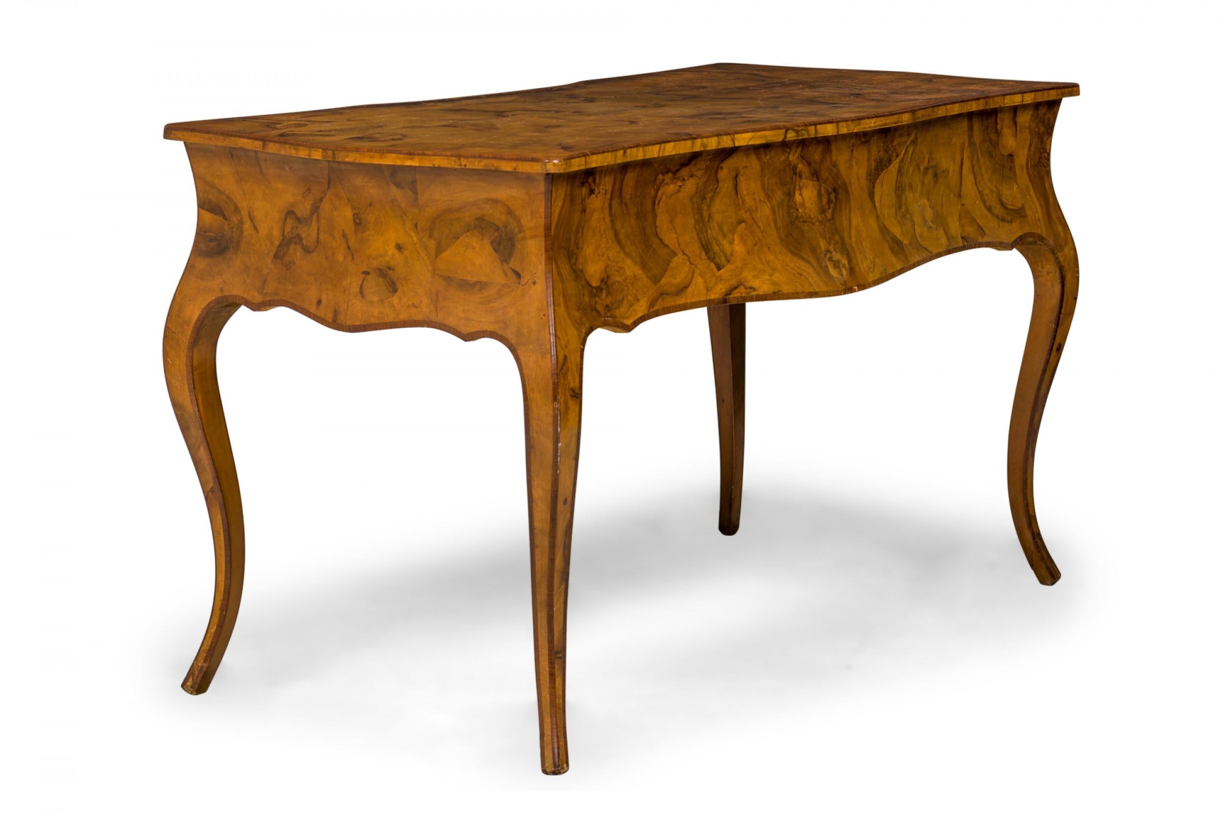 20th Century French Louis XV-Style Patchwork Burlwood Veneer Desk For Sale