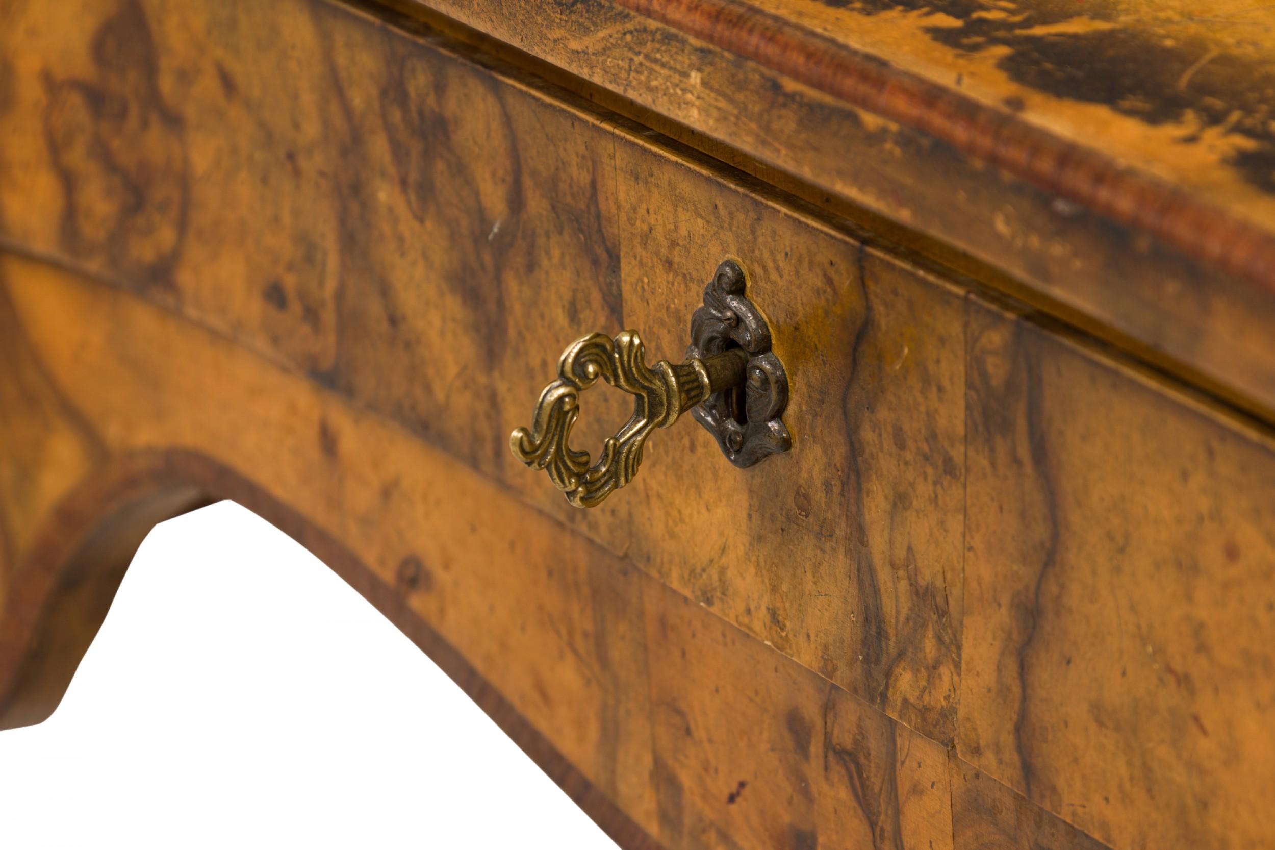 French Louis XV-Style Patchwork Burlwood Veneer Desk For Sale 2