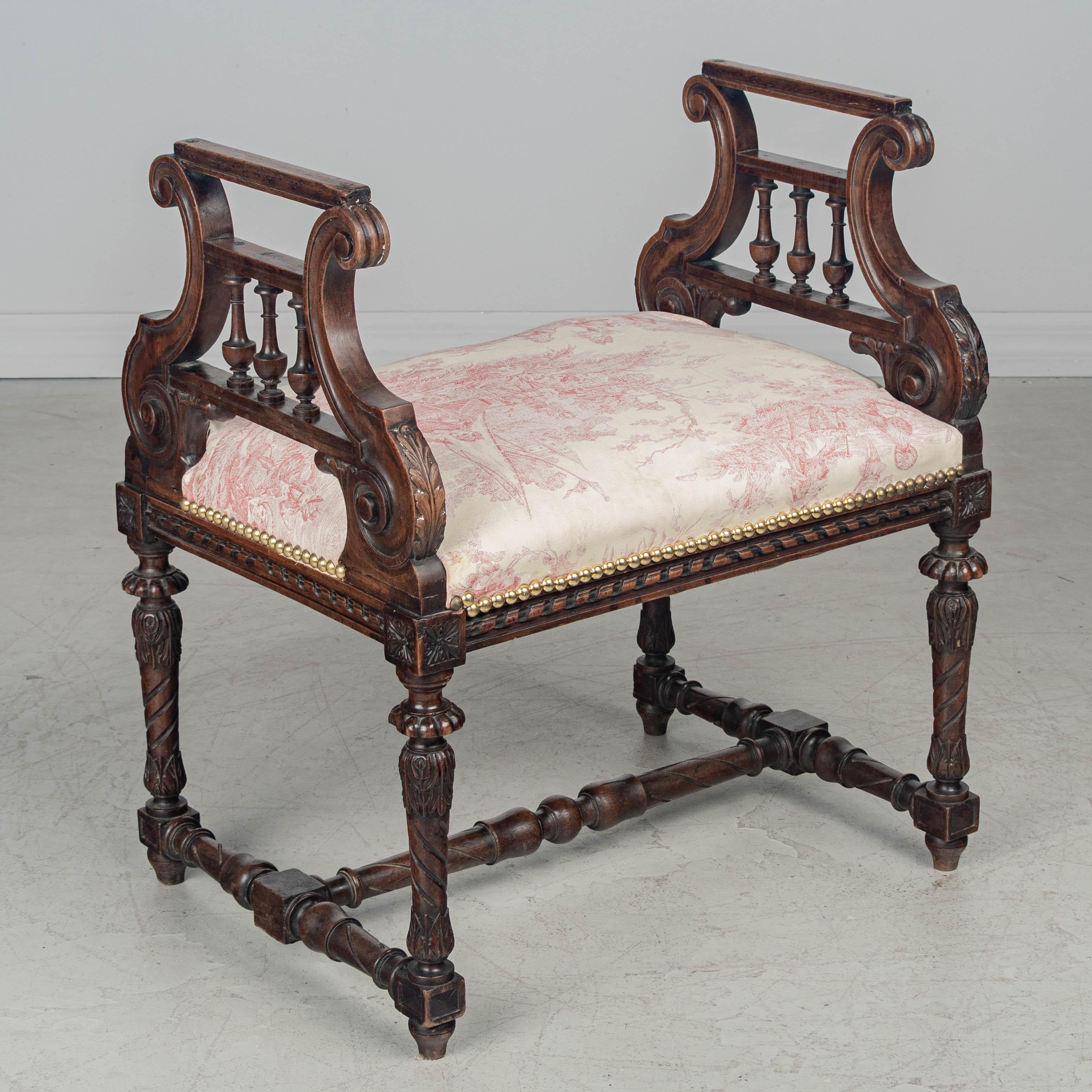 Banqueta de piano francesa estilo Luis XV Francés en venta