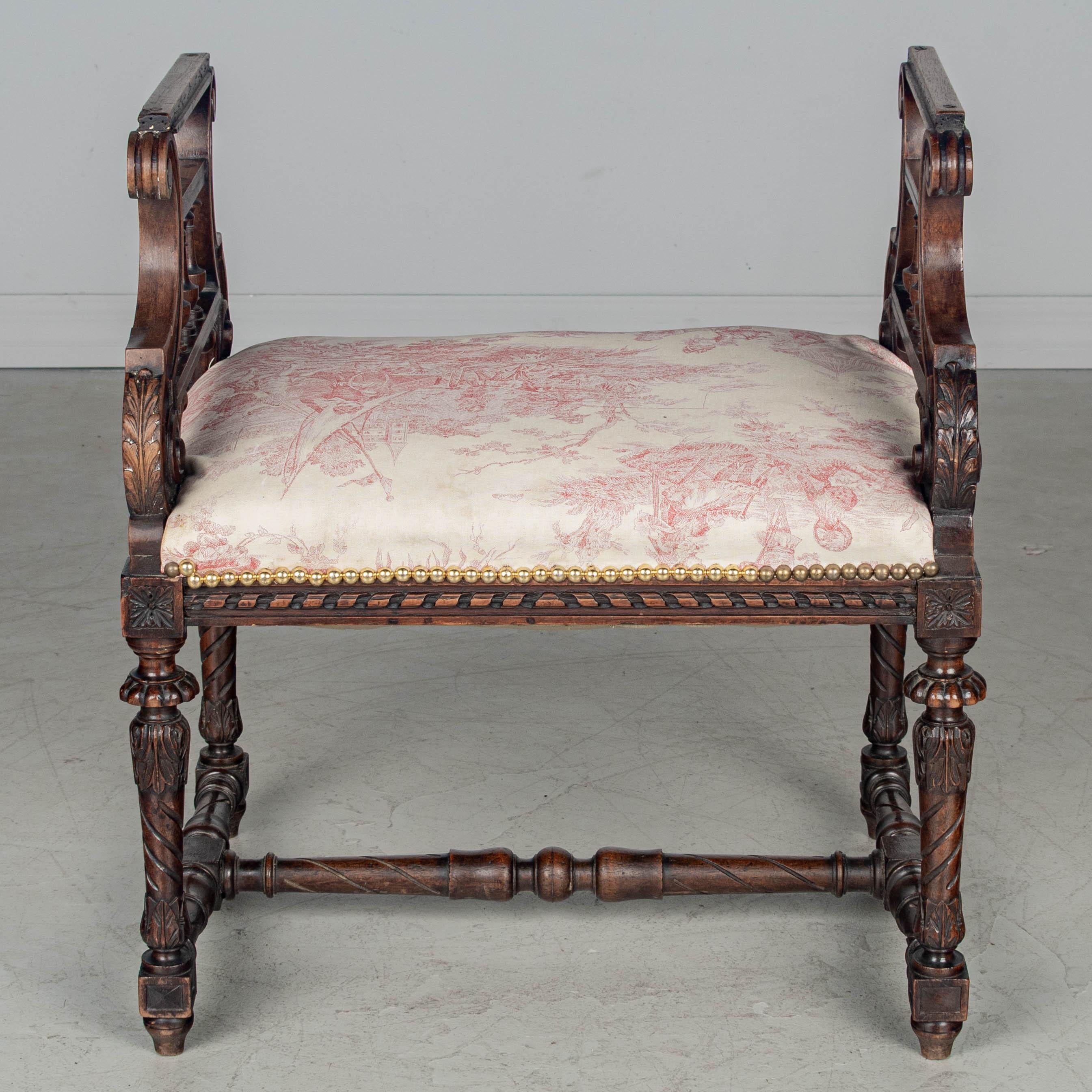 Banqueta de piano francesa estilo Luis XV Latón en venta