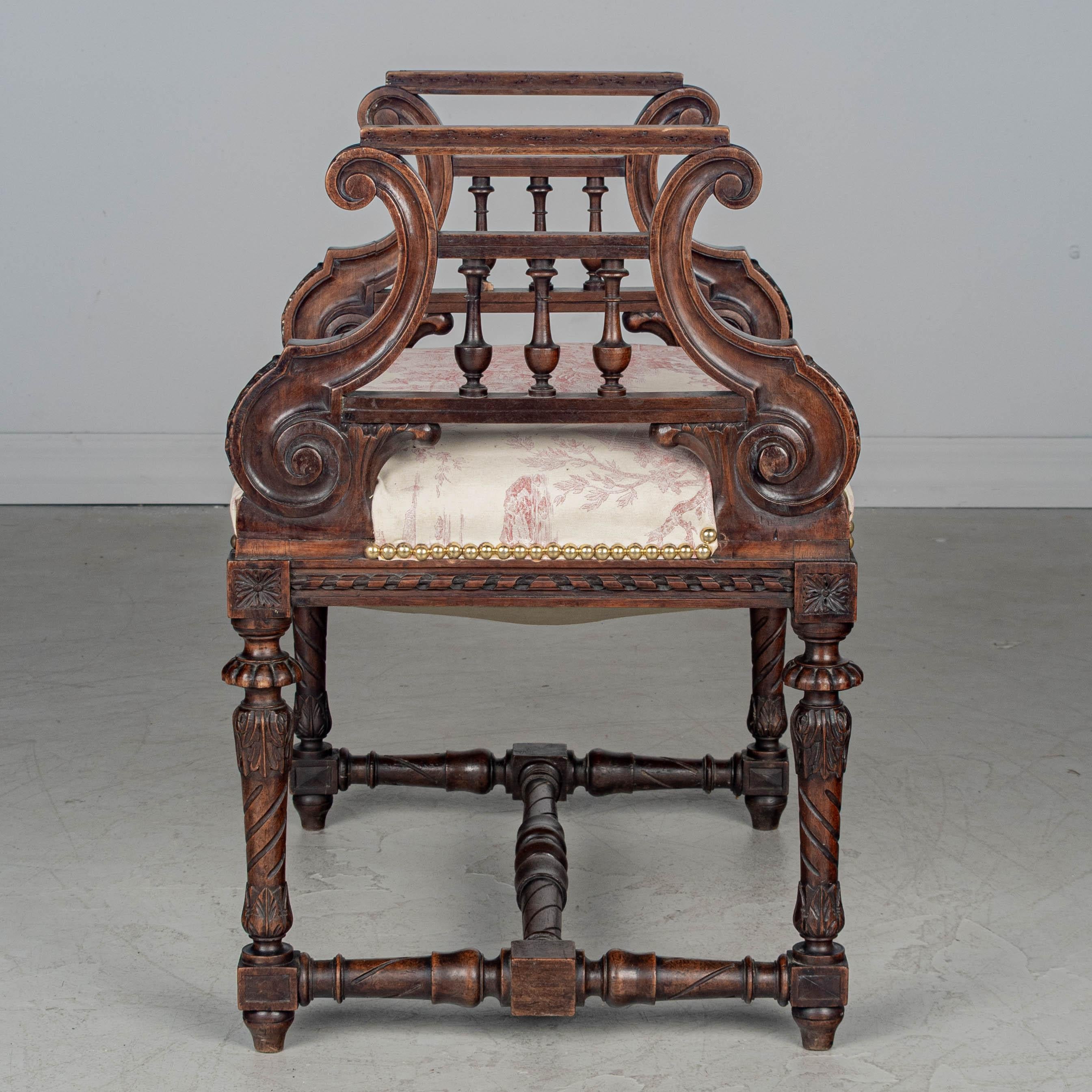 Banqueta de piano francesa estilo Luis XV en venta 1